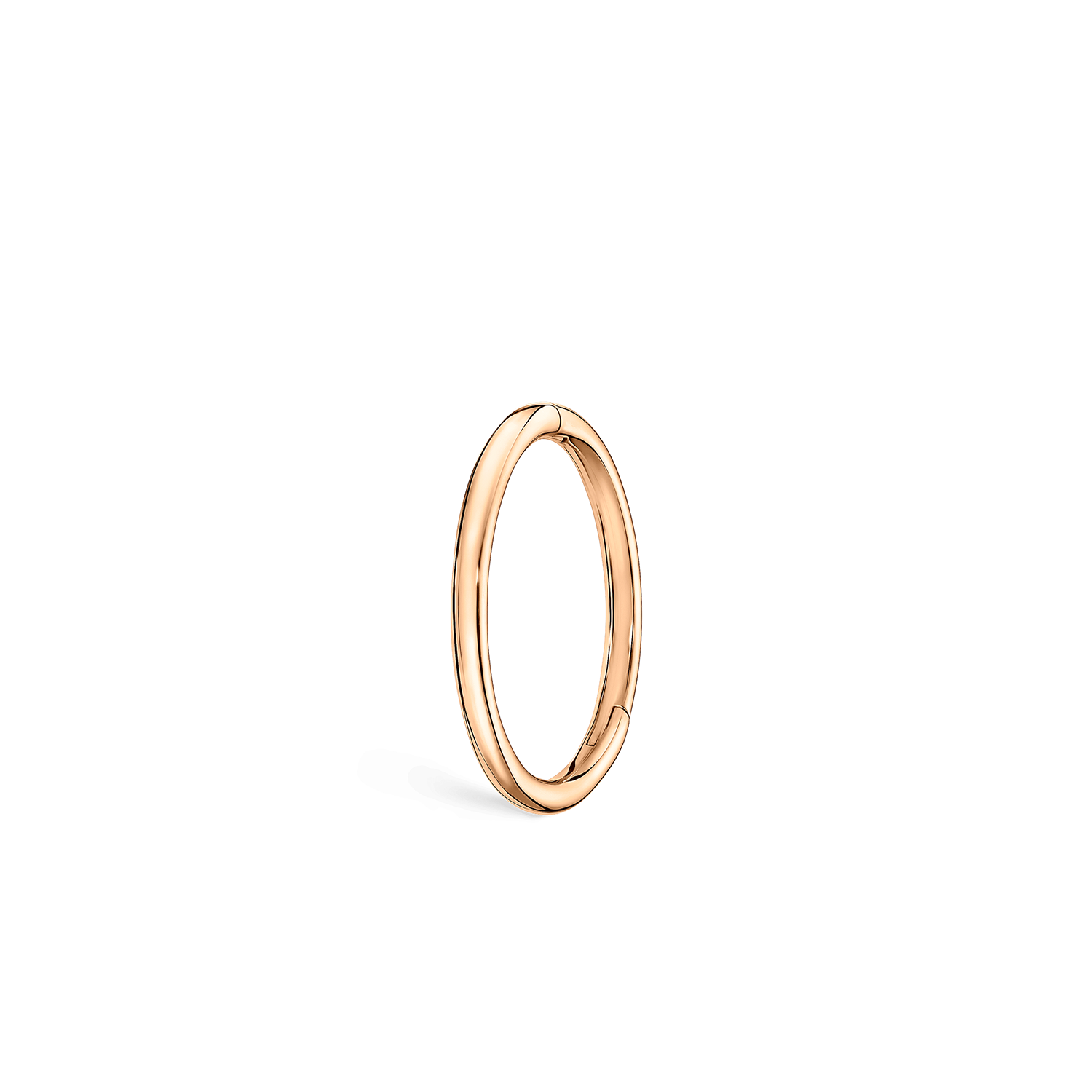 14K Rose Gold 9.5mm Plain Hoop Earring