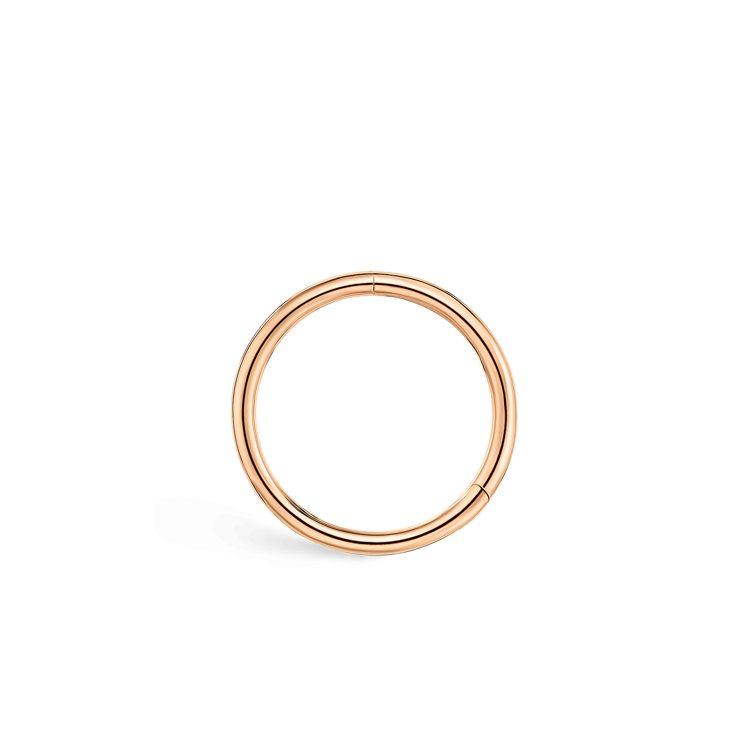 14K Rose Gold 9.5mm Plain Hoop Earring
