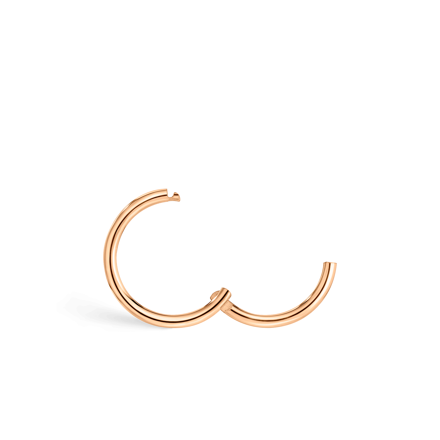 14K Rose Gold 8mm Plain Hoop Earring