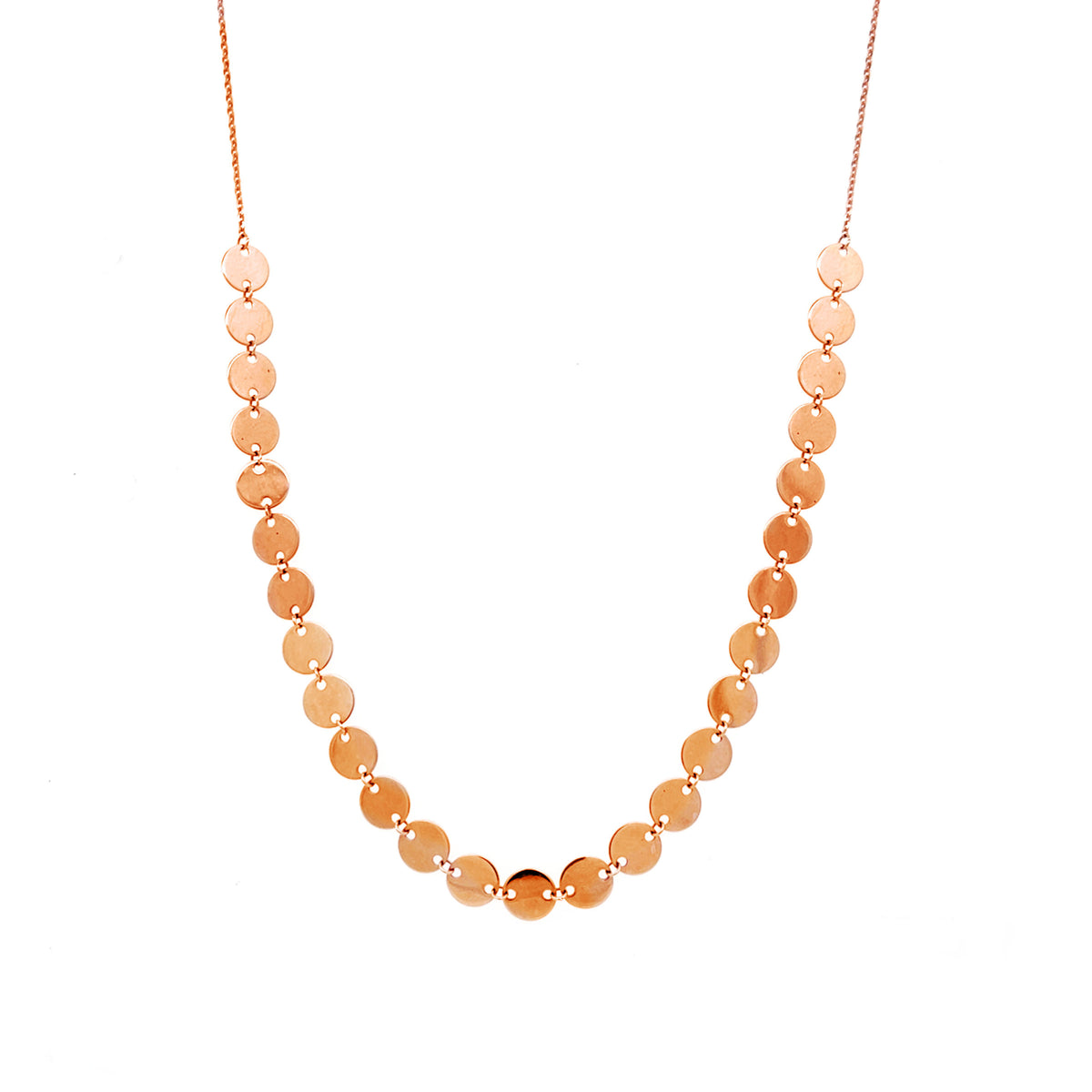 Video Thumbnail: Rose Gold Disc Necklace - Howard 14k Rose Gold Disc Necklace