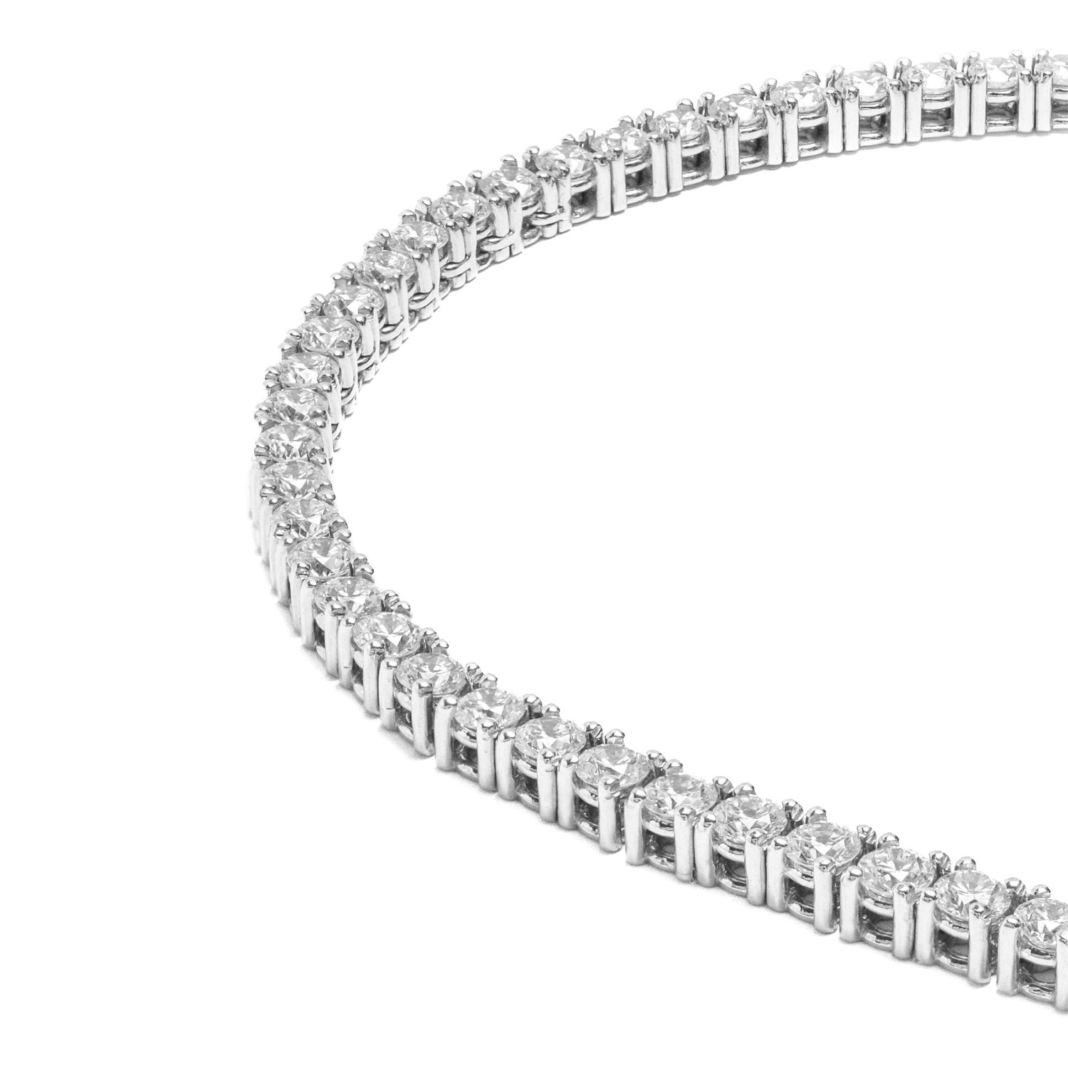 14K White Gold 17" Tennis Necklace 16.55cttw