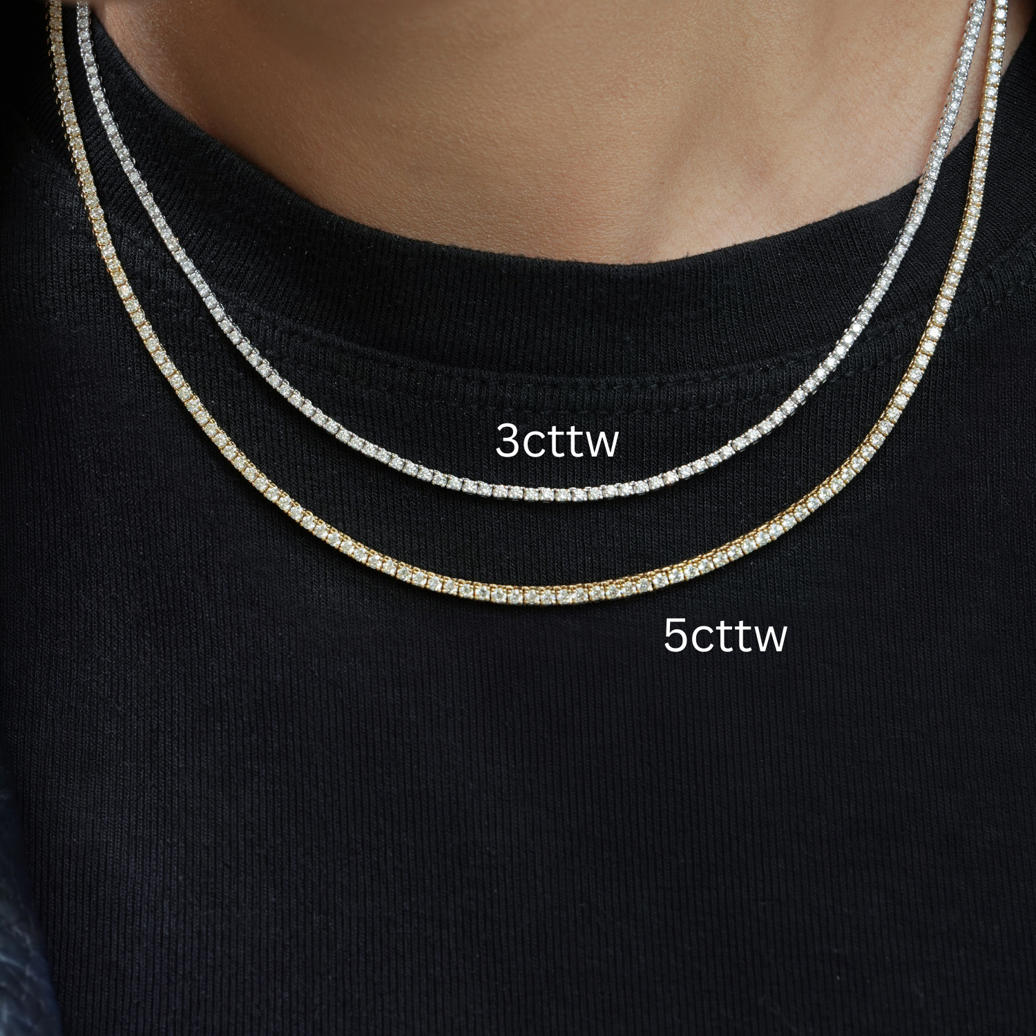 Video Thumbnail: White Gold 18 Dainty Diamond Tennis Necklace 5 - 14k White Gold 18" Slim Diamond Tennis Necklace 5.01ctw
