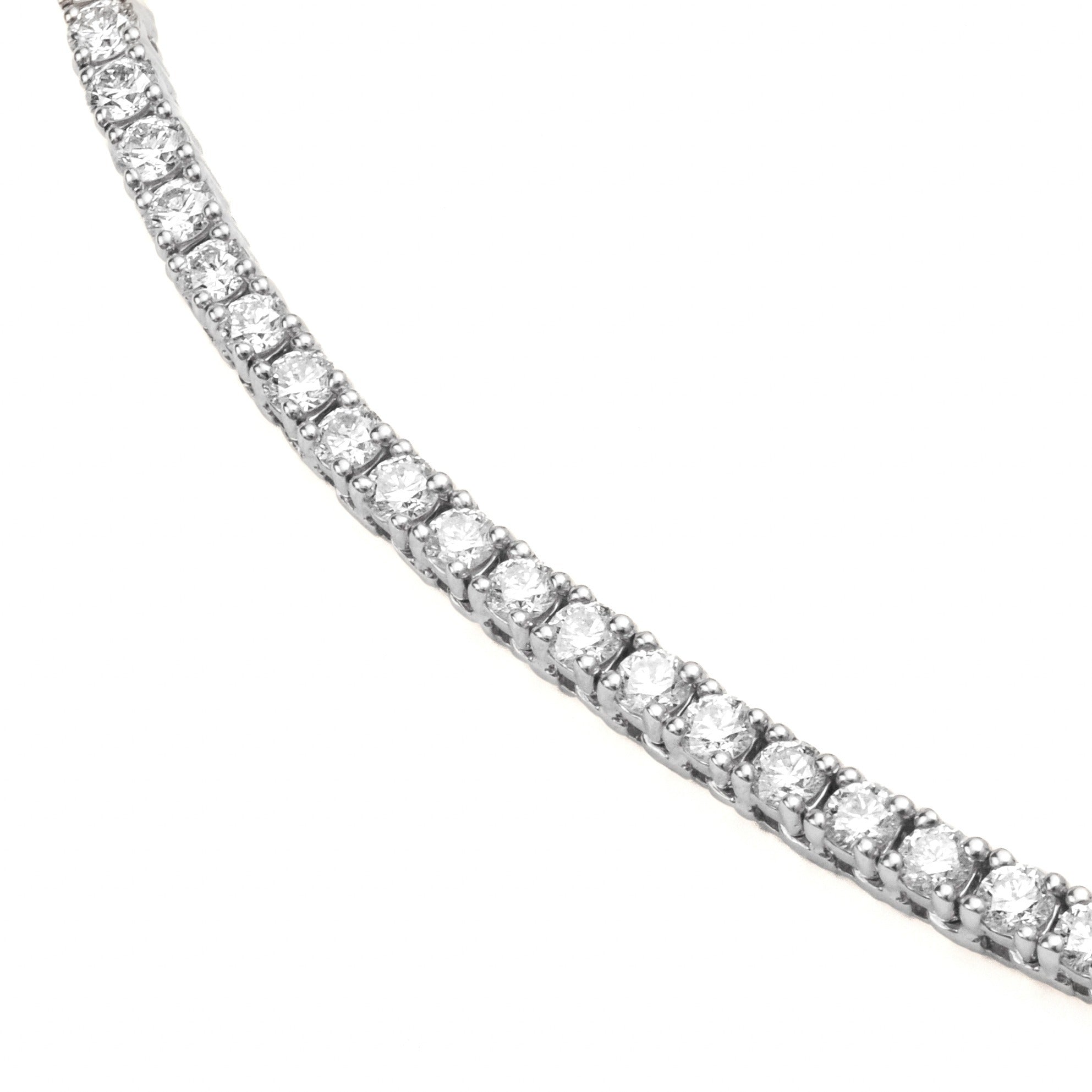 Video Thumbnail: White Gold 18 Dainty Diamond Tennis Necklace 5 8947 - 14k White Gold 18" Slim Diamond Tennis Necklace 5.01ctw