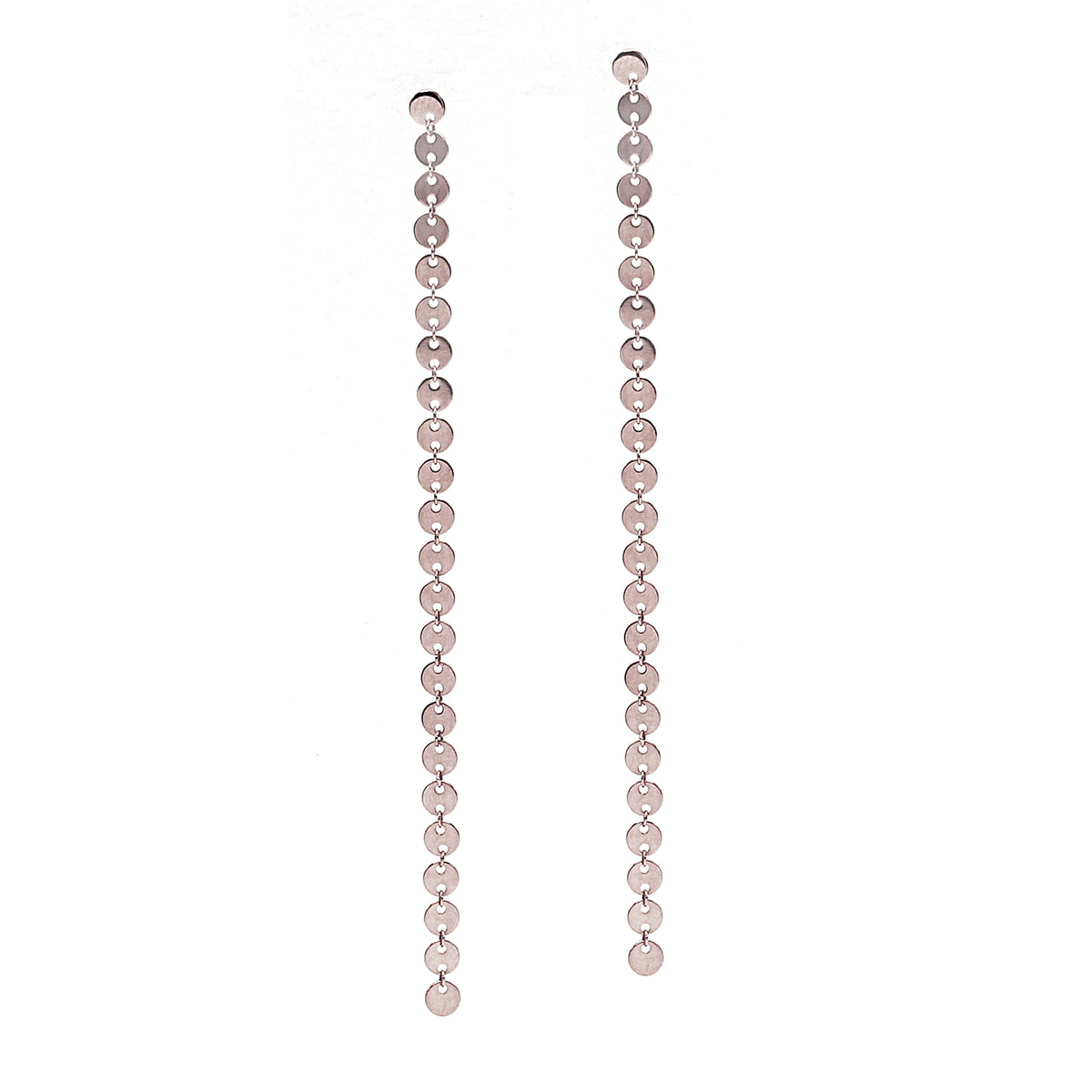 Video Thumbnail: White Gold Drop Disc Earrings - Howard 14k White Gold Drop Disc Earrings