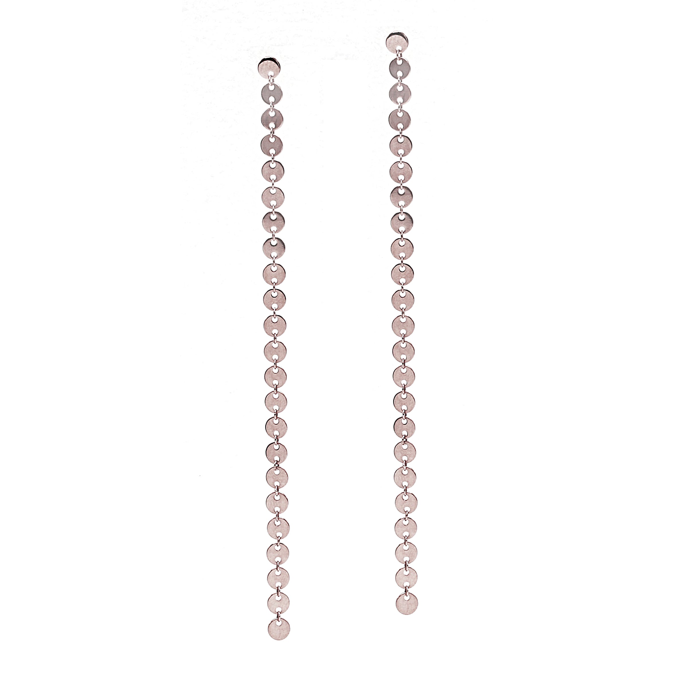 Howard 14K White Gold Drop Disc Earrings
