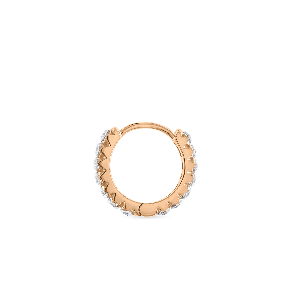 Video Thumbnail: Rose Gold Invisible Set Diamond Eternity Clicker - Maria Tash 18k Rose Gold Invisible Set Diamond Eternity Hoop Earring 8