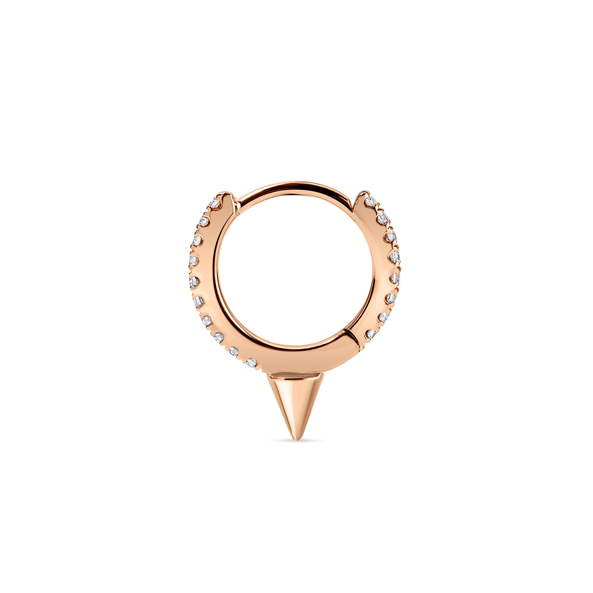 Video Thumbnail: Rose Gold Single Short Spike Diamond Eternity Clicker - Maria Tash 18k Rose Gold Single Short Spike Diamond Eternity Hoop Earr