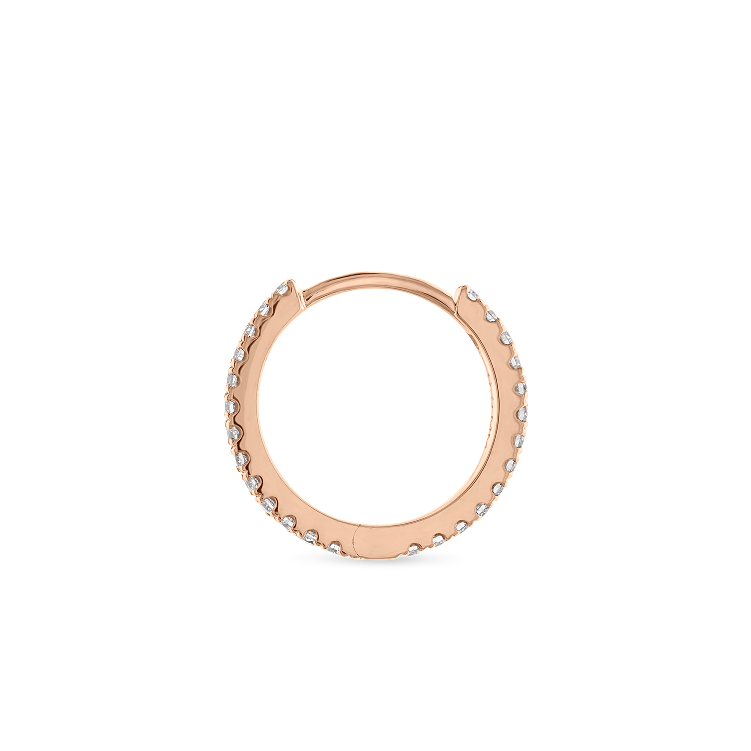 18K Rose Gold 9.5mm Diamond Eternity Hoop Earring