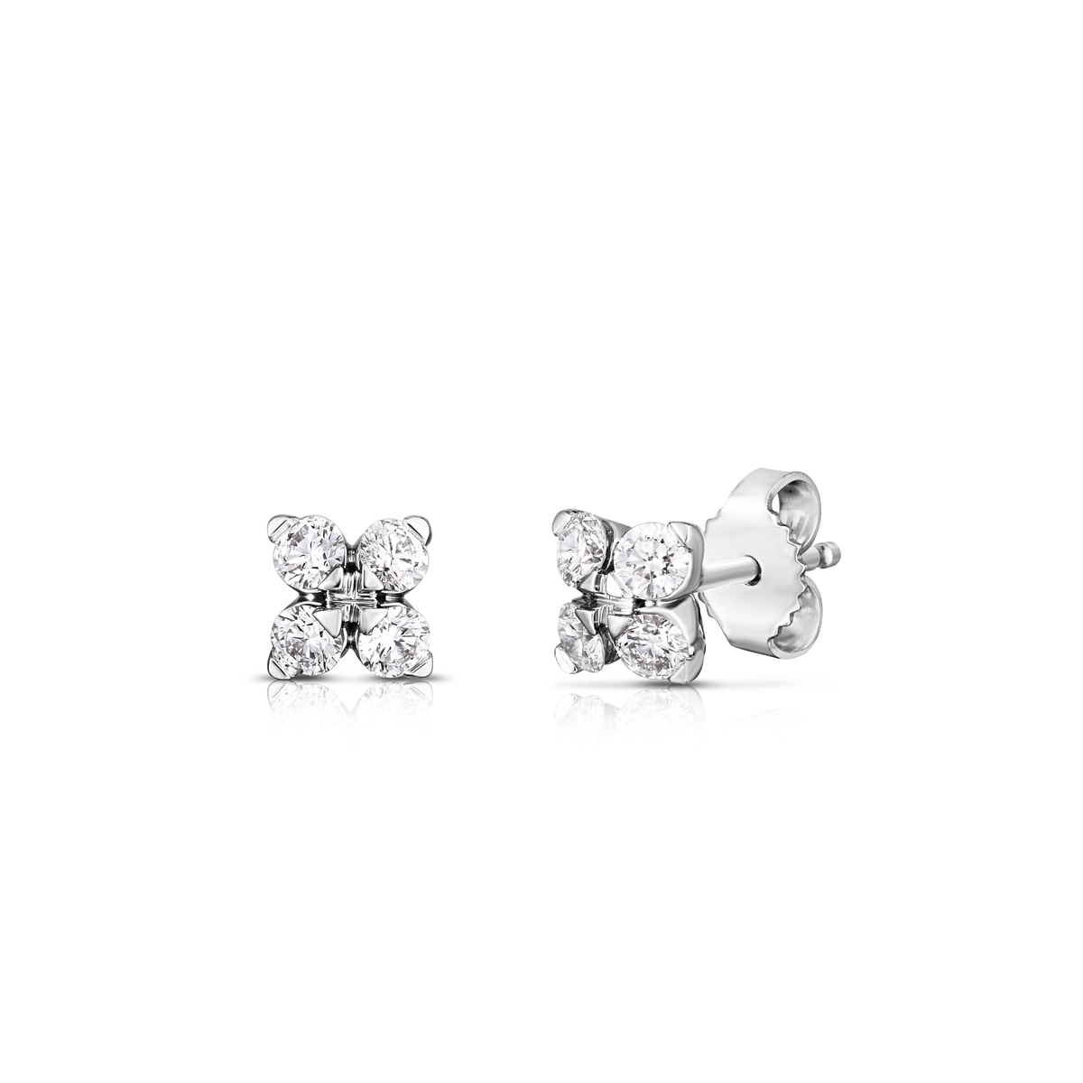 Roberto Coin 18K White Gold Love in Verona Flower Stud Earrings  0.54ctw