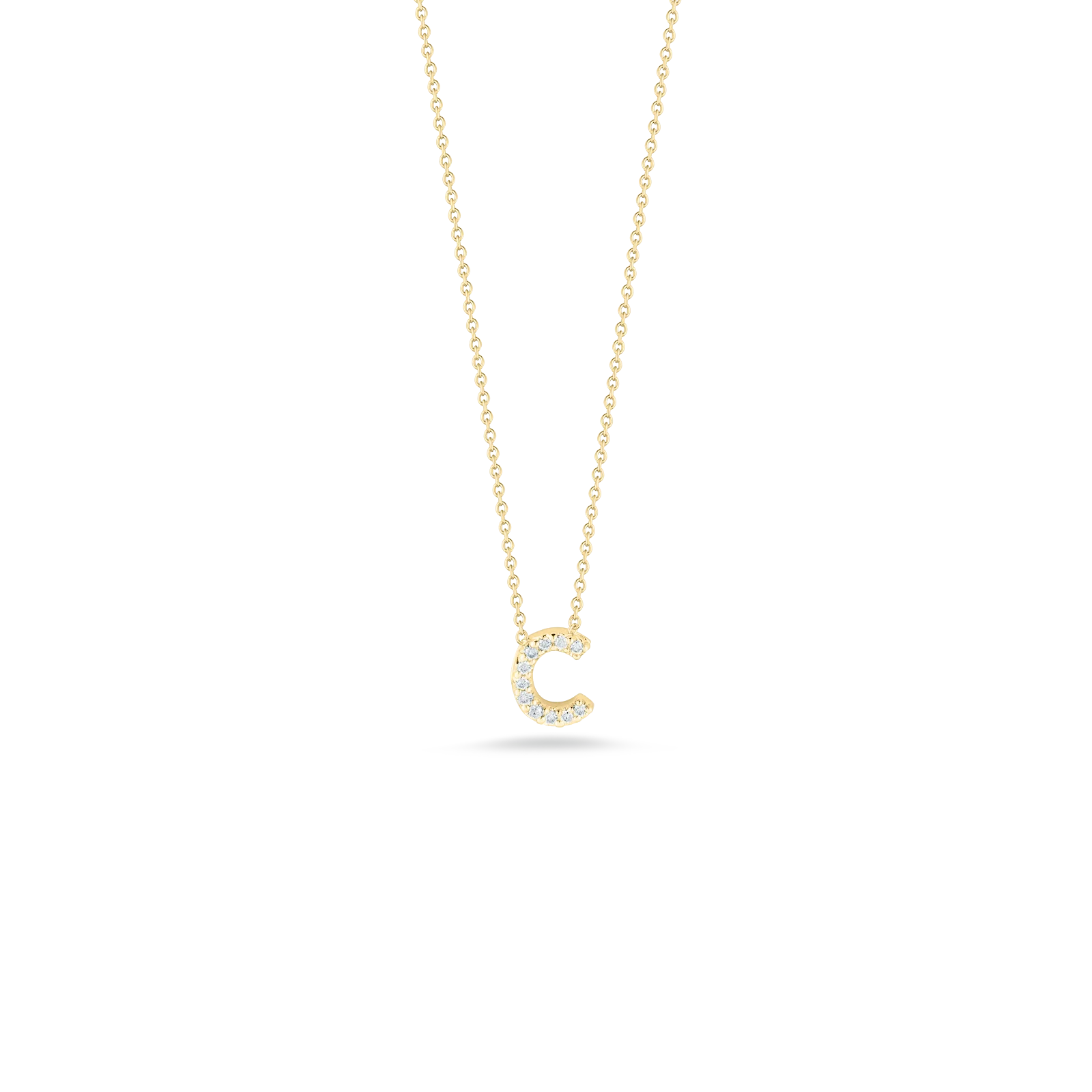 18KY Gold Tiny Treasures Diamond Love Letter "C" Necklace