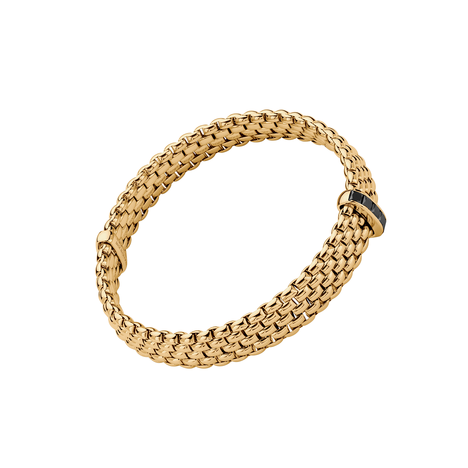 Panorama Collection 18K Yellow Gold Large Flex'it Bracelet with Black Diamonds