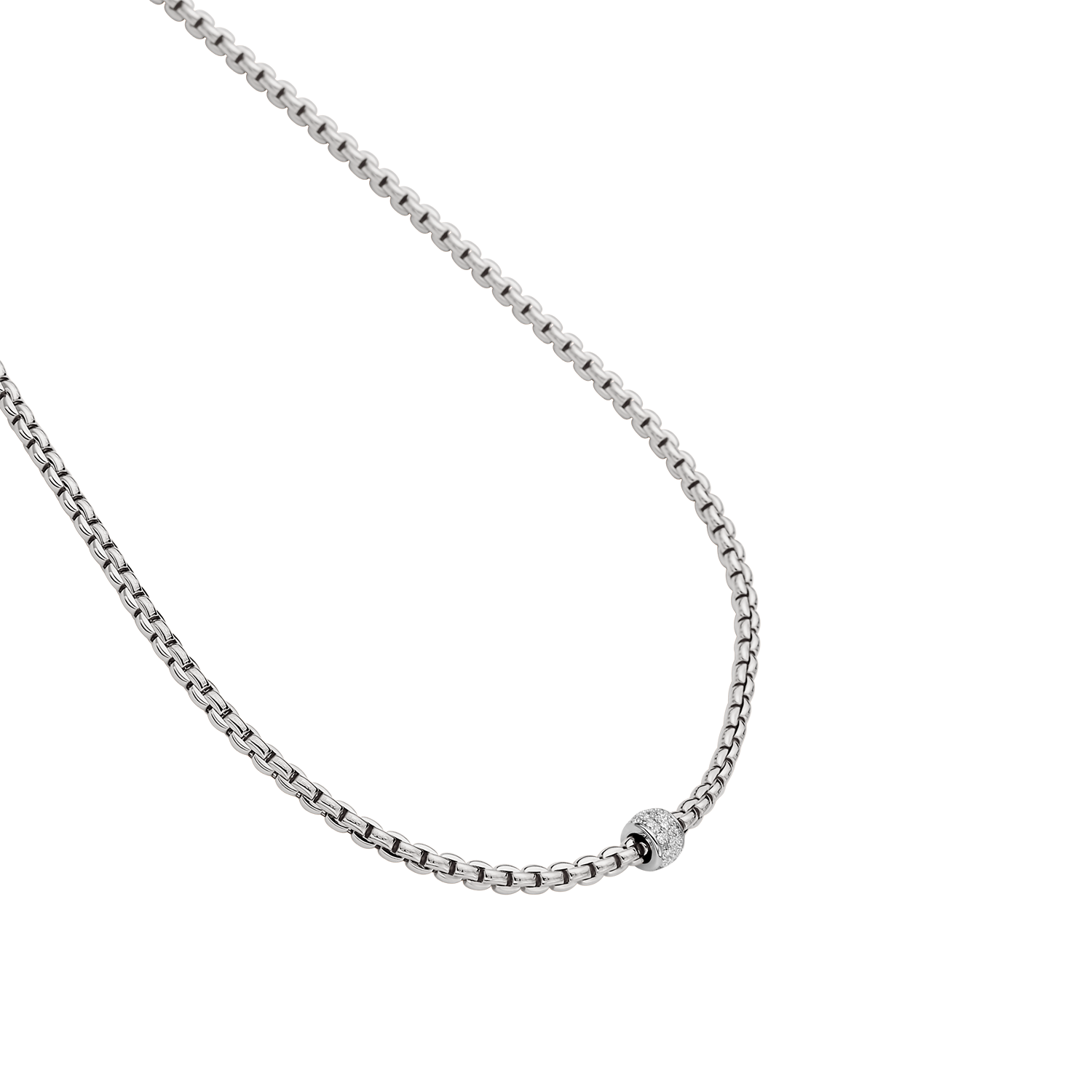 Eka 18K White Gold Diamond Pave Necklace