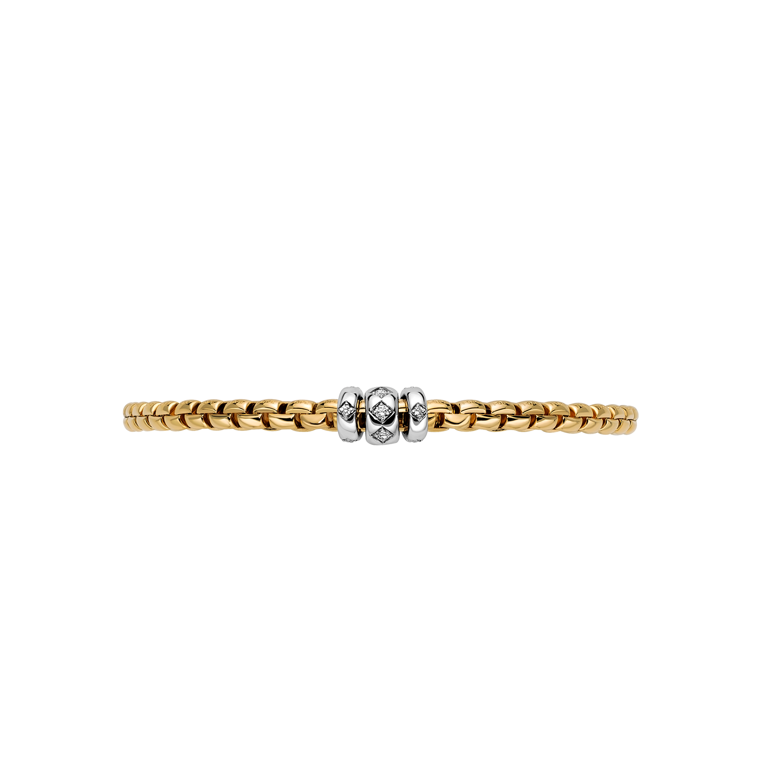 Eka 18K Yellow Gold Flex'it Bracelet With Rhombus-set Diamonds Medium