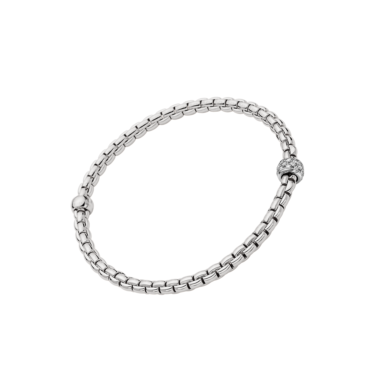 Eka 18K White Gold Diamond Pave Flex'it Bracelet