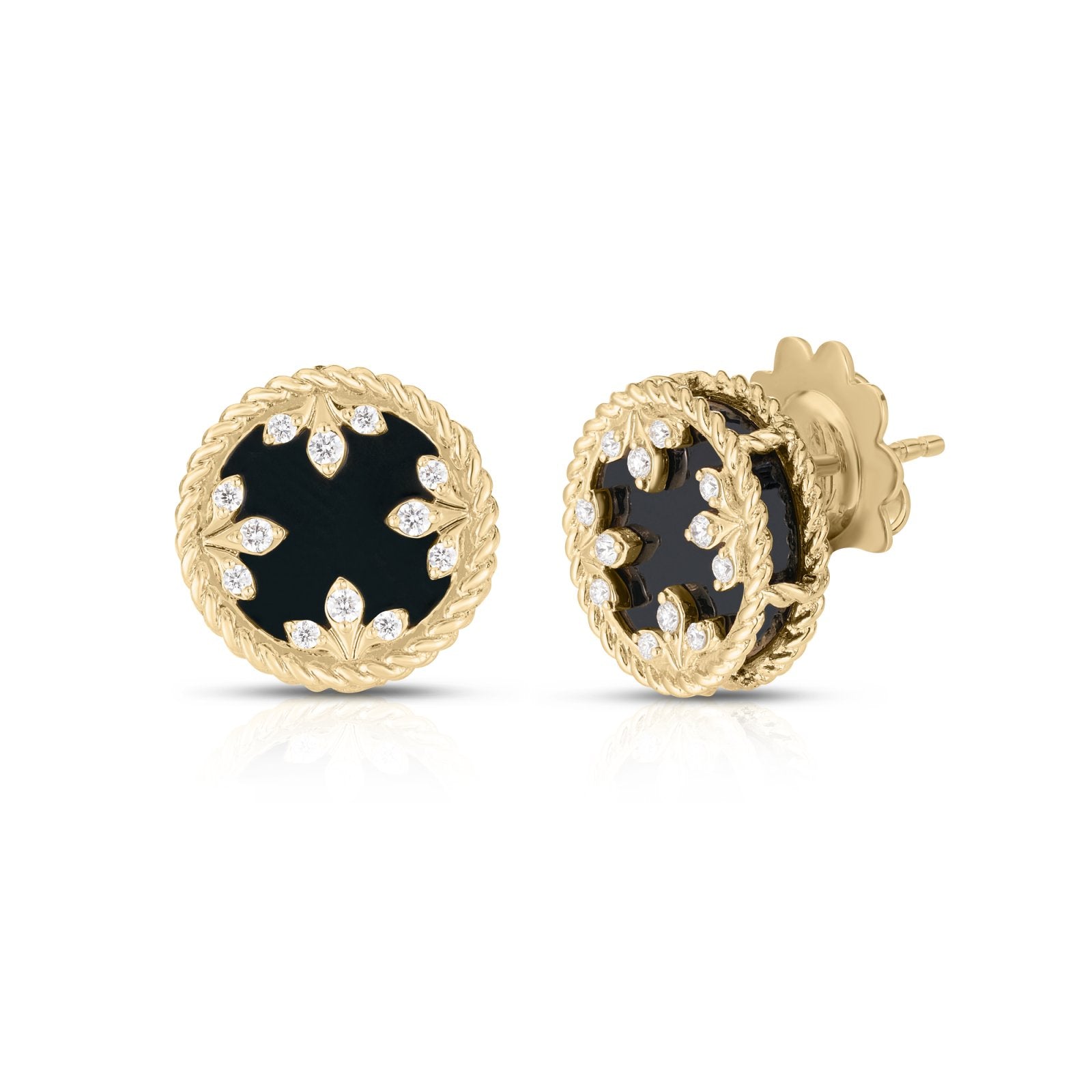 Roberto Coin 18K Yellow Gold Venetian Medallions Small Stud Earrings 0.65ctw