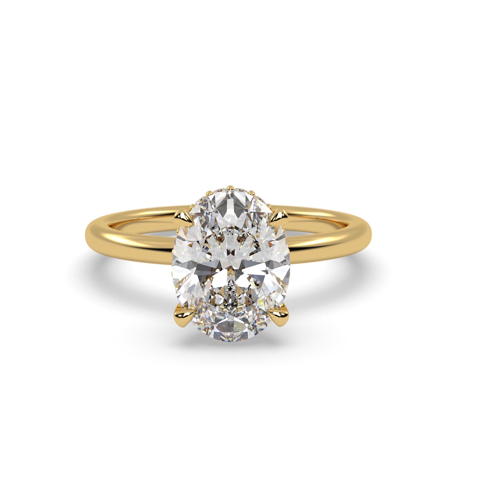 Angeline Oval Diamond Engagement Ring in Yellow Gold