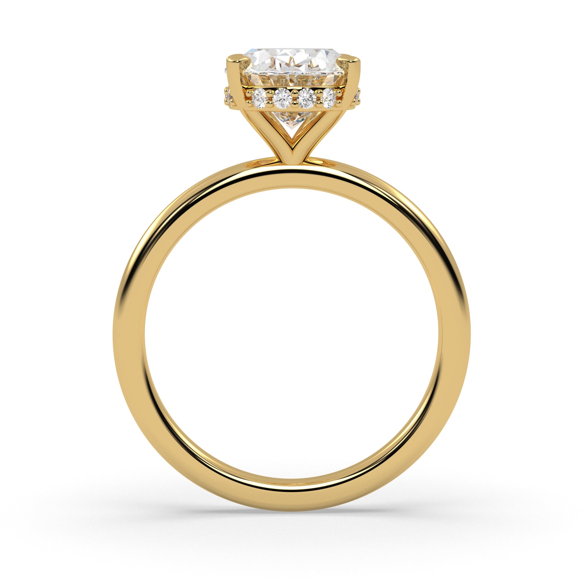 Angeline Oval Diamond Engagement Ring in Yellow Gold