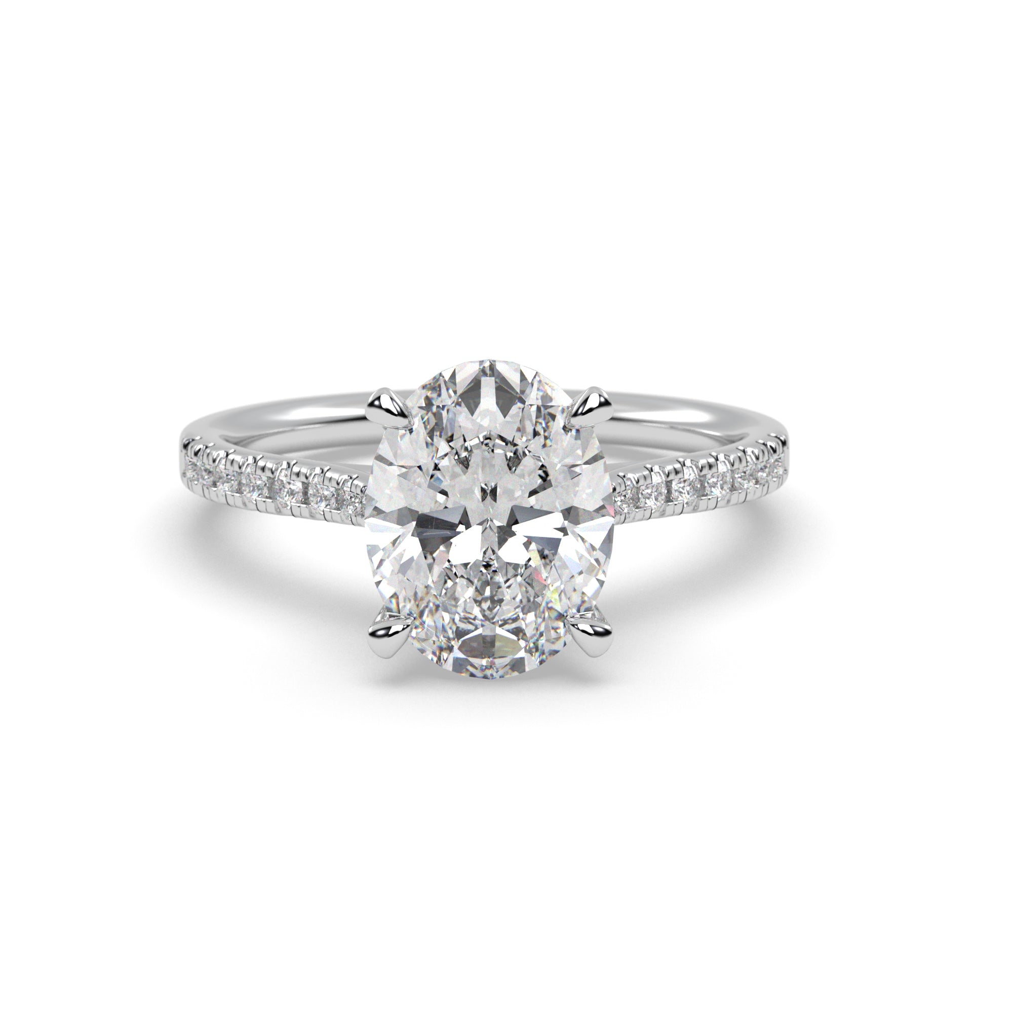 Blair Oval Diamond Engagement Ring in White Gold