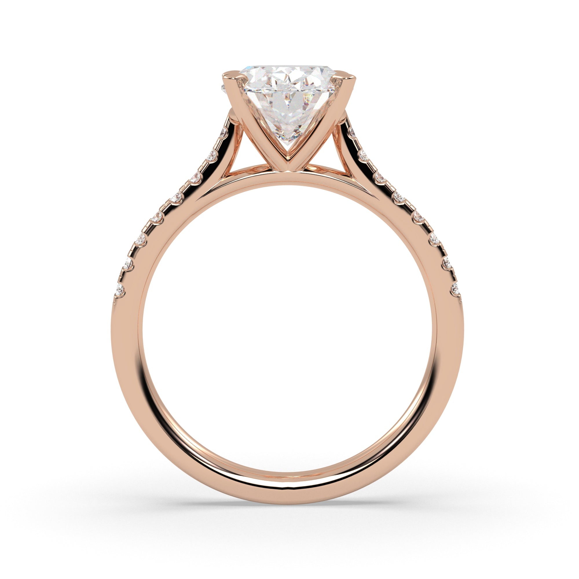 Blair Oval Diamond Engagement Ring in Rose Gold