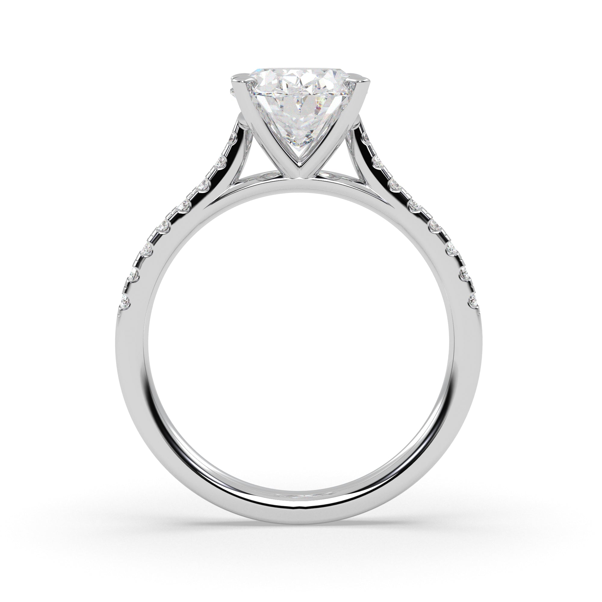 Blair Oval Diamond Engagement Ring in White Gold