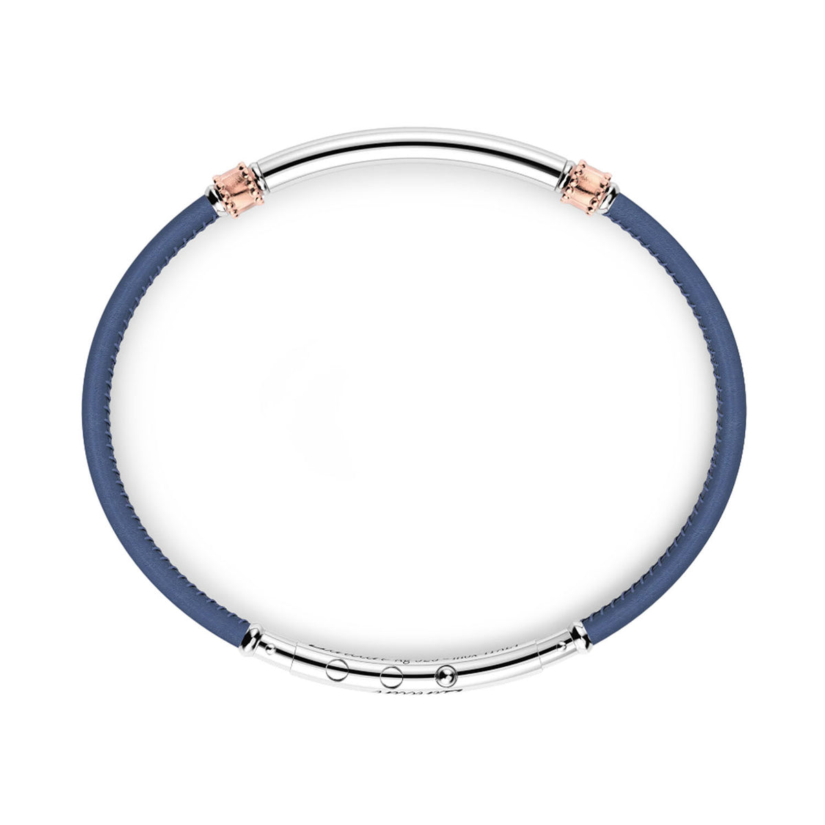 Zancan Blue Leather Bracelet with Silver Tag