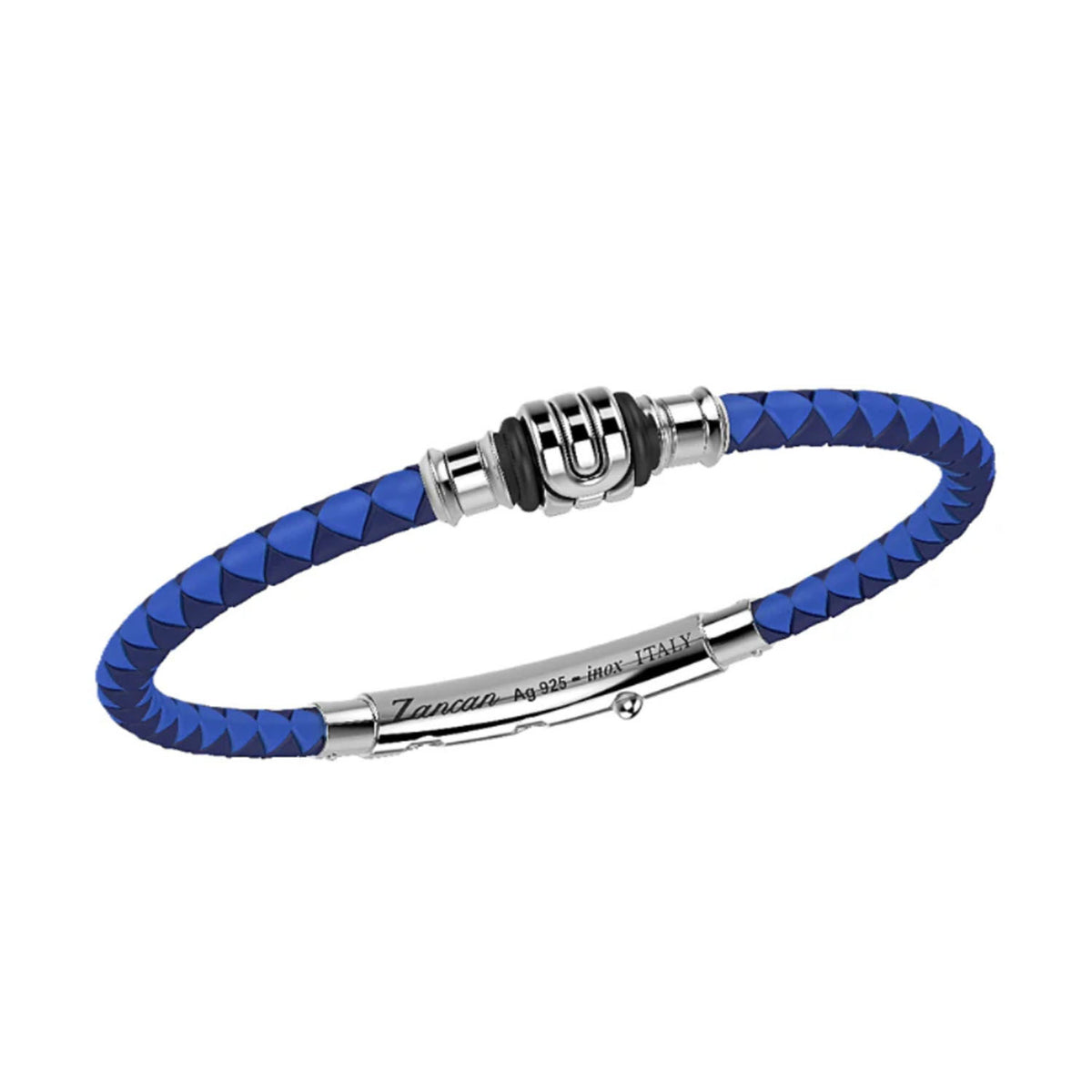 Blue Silicone Bracelet with Marble