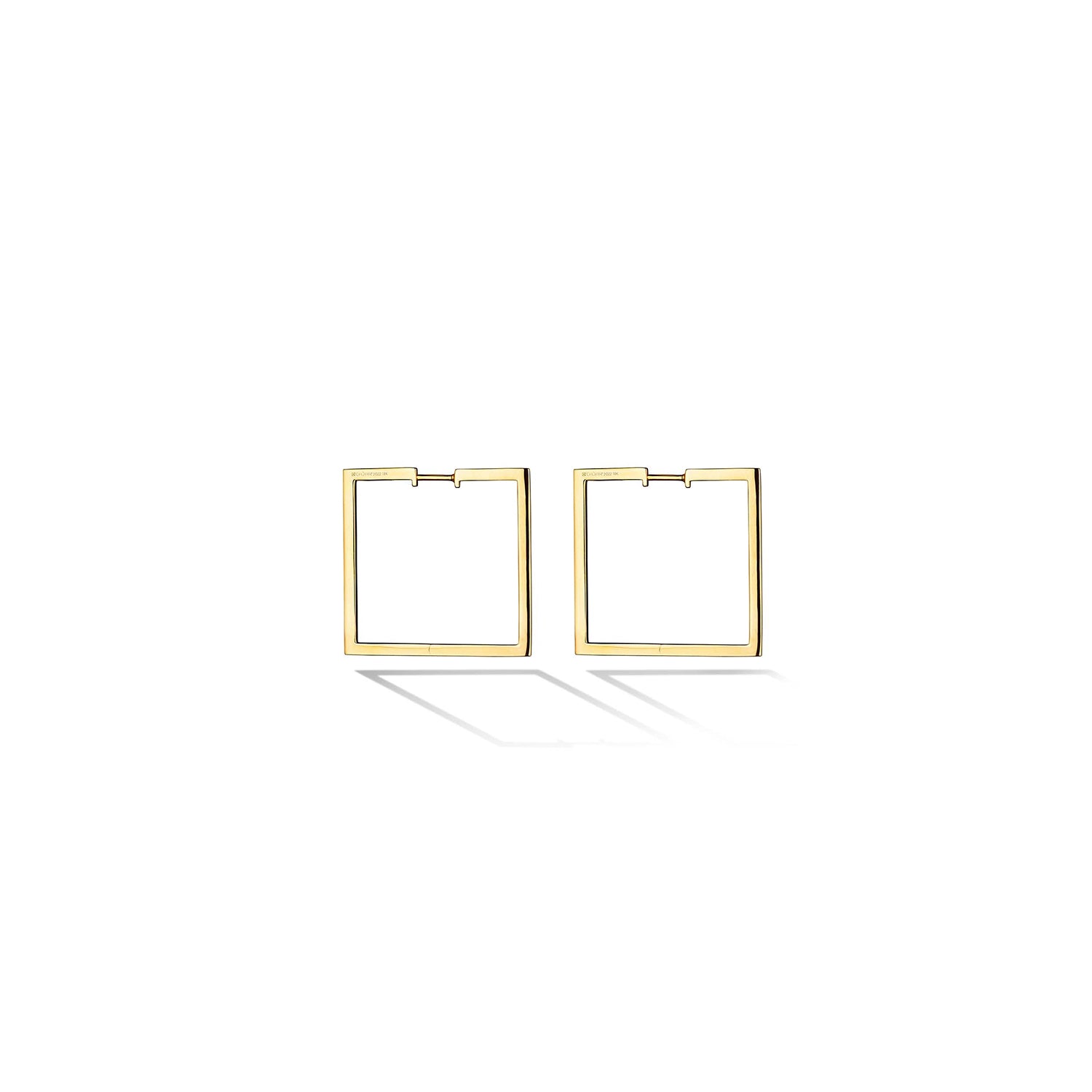 18K Yellow Gold Medium Foundation Hoop Earrings