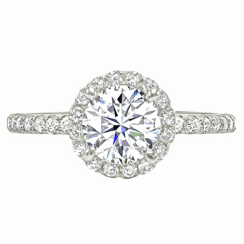 HOWARD Line Chloe Diamond Round Halo Engagement Ring in Platinum