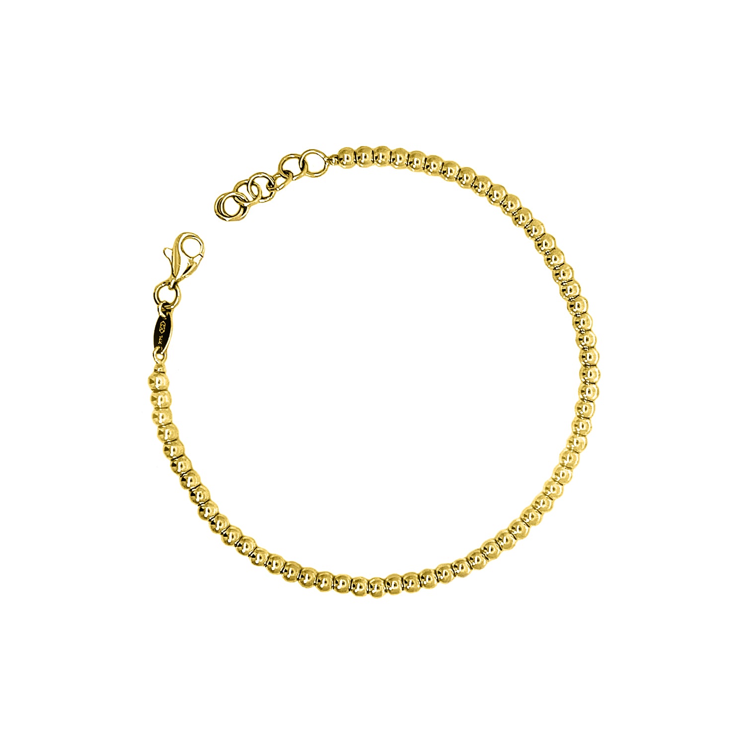 Fancy Gold Ball Link Style Bracelet 7"