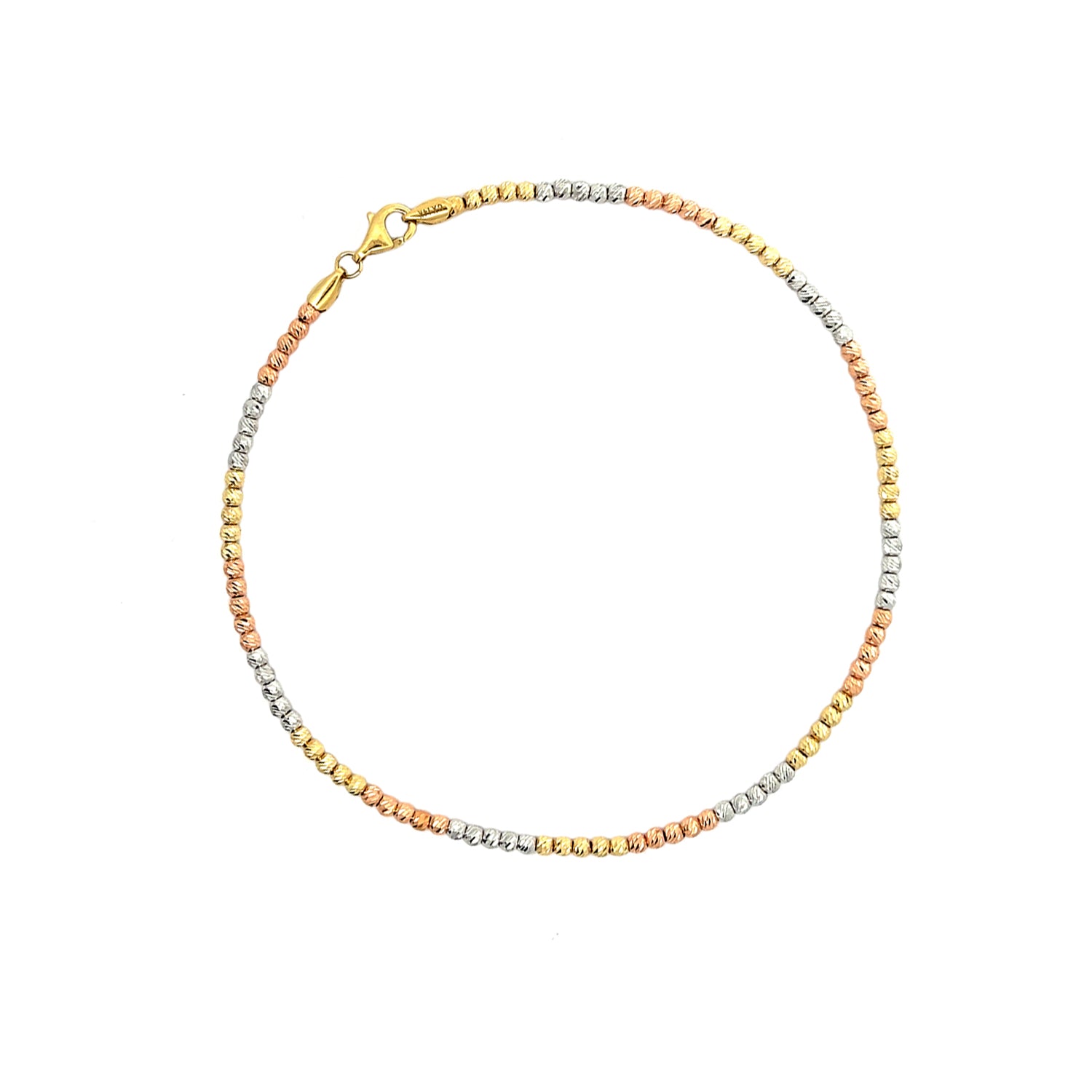 Tri Gold Ball Bracelet 10"