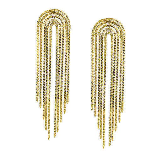 Video Thumbnail: Fancy Multi Cable Link Style Chain a Diamond Cut Design Shimmering Effect Drop Earrings Yellow Gold 5 3 Grams Length - Howard 14k Yellow Gold Chain Link Drop Earrings