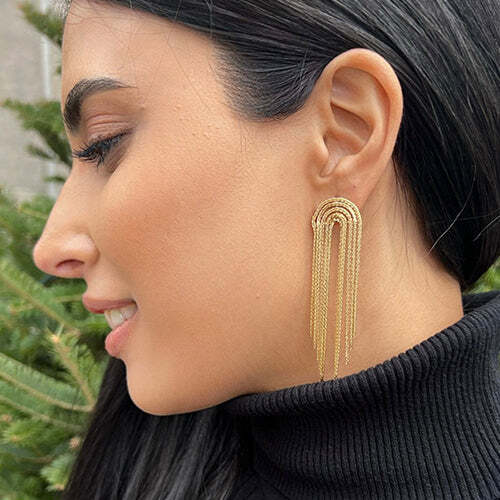 Video Thumbnail: Fancy Multi Cable Link Style Chain a Diamond Cut Design Shimmering Effect Drop Earrings Yellow Gold 5 3 Grams Length - Howard 14k Yellow Gold Chain Link Drop Earrings