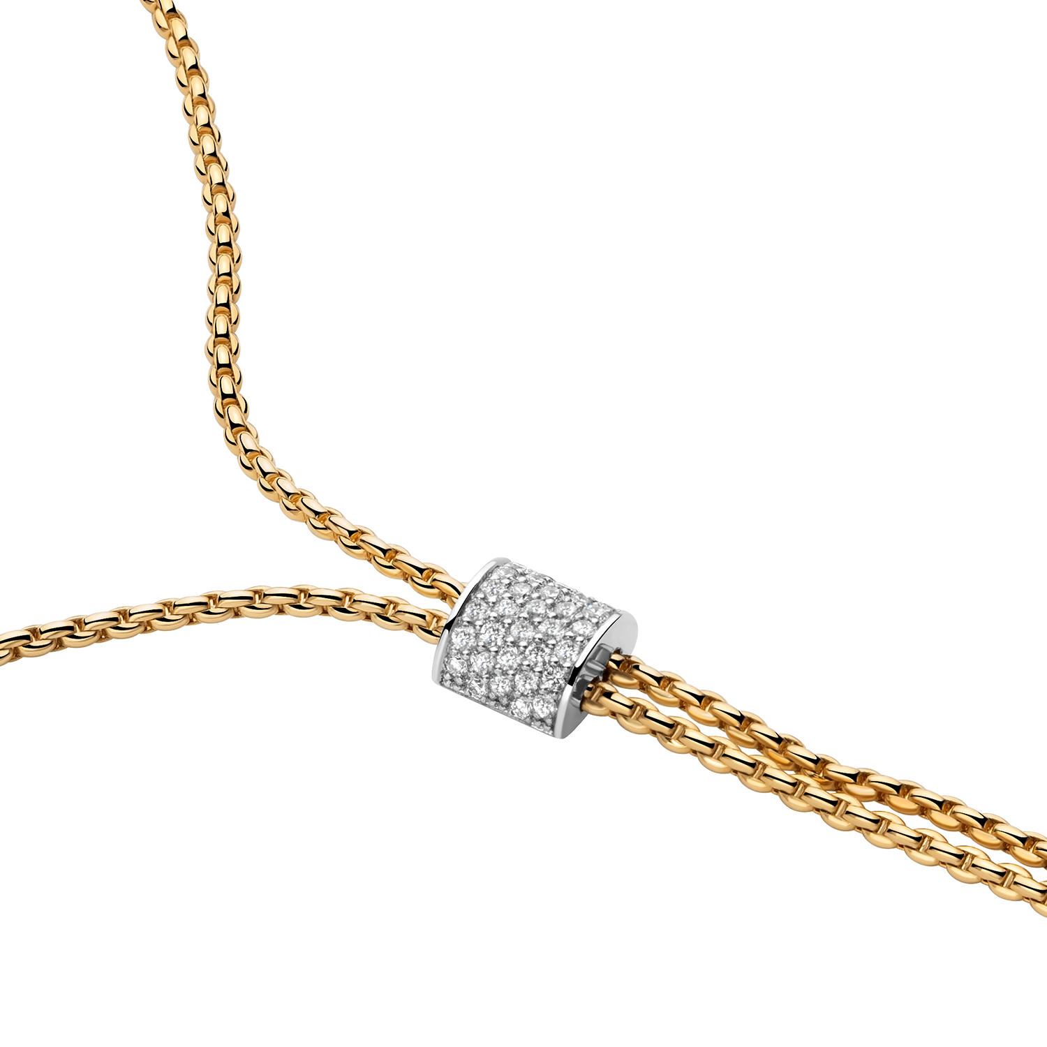 Aria 18K Yellow Gold Slider Necklace with Diamond Pavé