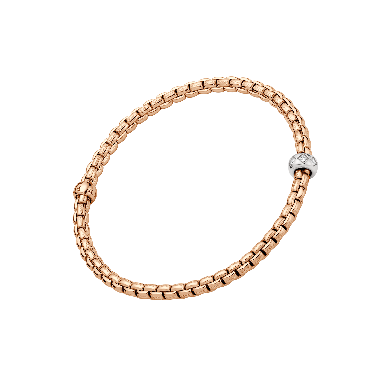 Video Thumbnail: Fope Eka Rose Gold Flex It Bracelet With Rhombus Set Diamonds 0 12 Ctw 4830 - Fope Eka 18k Rose Gold Flex'it Bracelet With Rhombus-set Diamonds