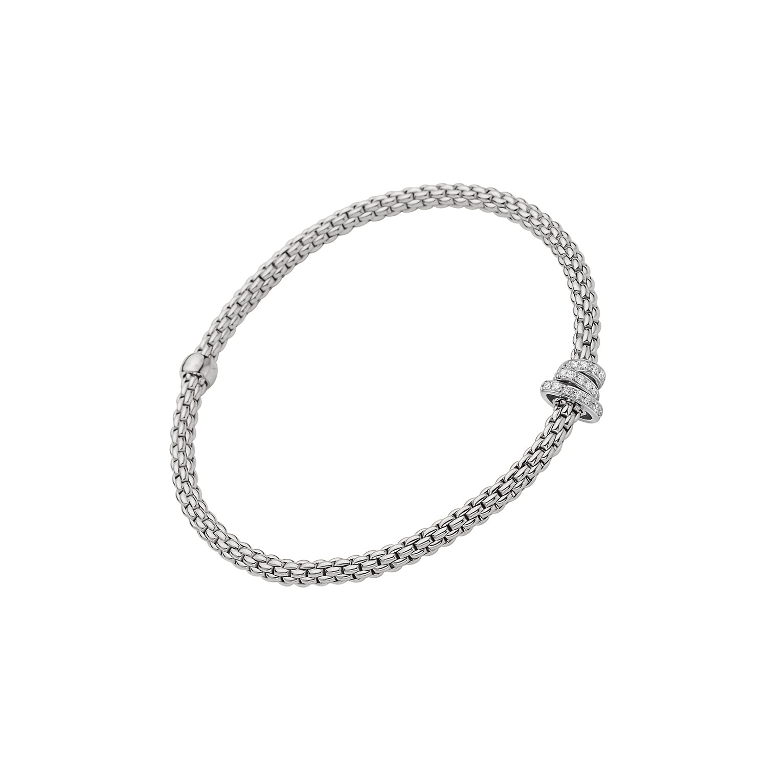Video Thumbnail: Fope Prima White Gold Diamond Pave Flexit Bracelet 0 4700 - Fope Prima 18k White Gold Diamond Pave Flexit Bracelet