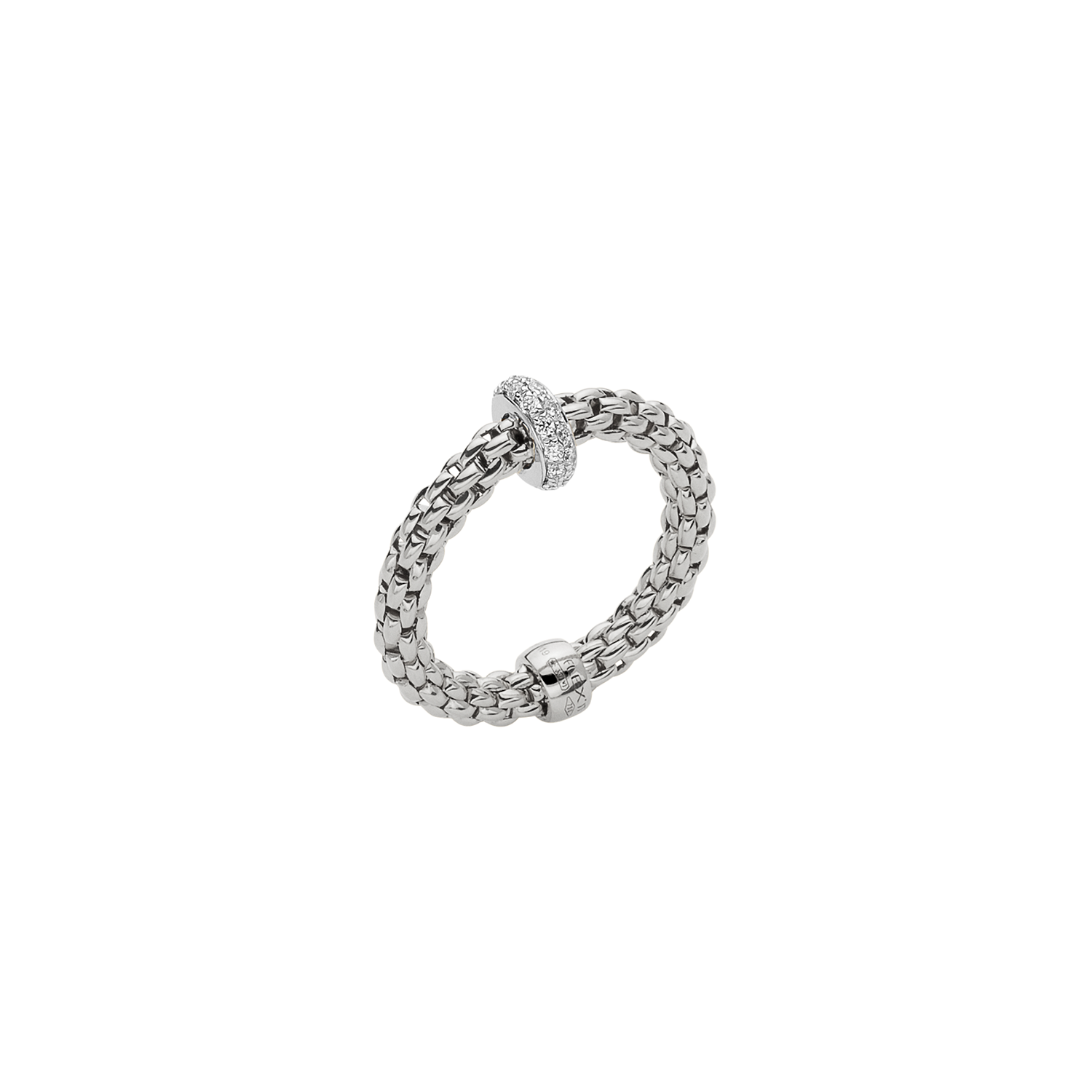 Prima 18K White Gold Flex'it Ring with Diamonds