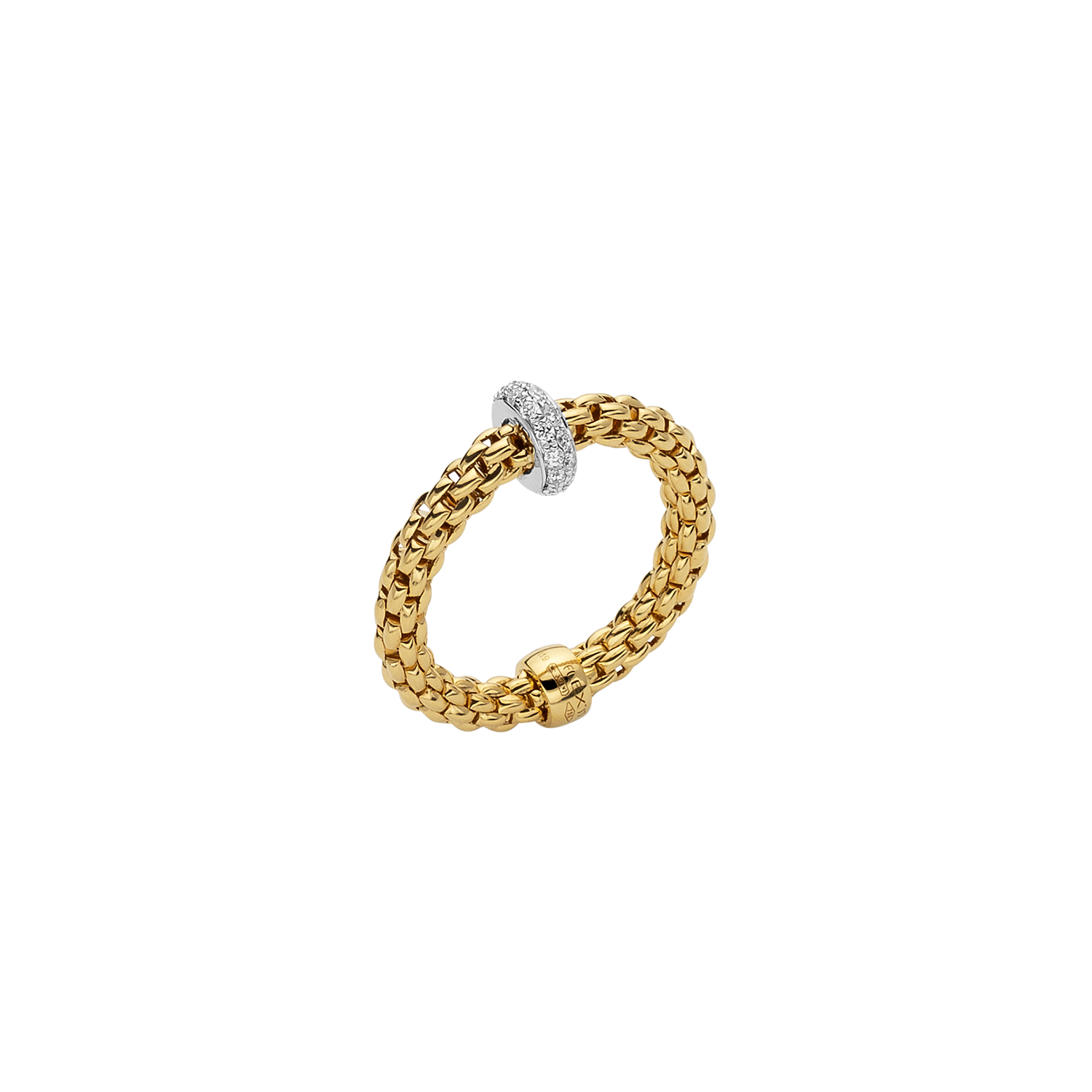 Prima 18K Yellow Gold Flex'it Ring with Diamonds