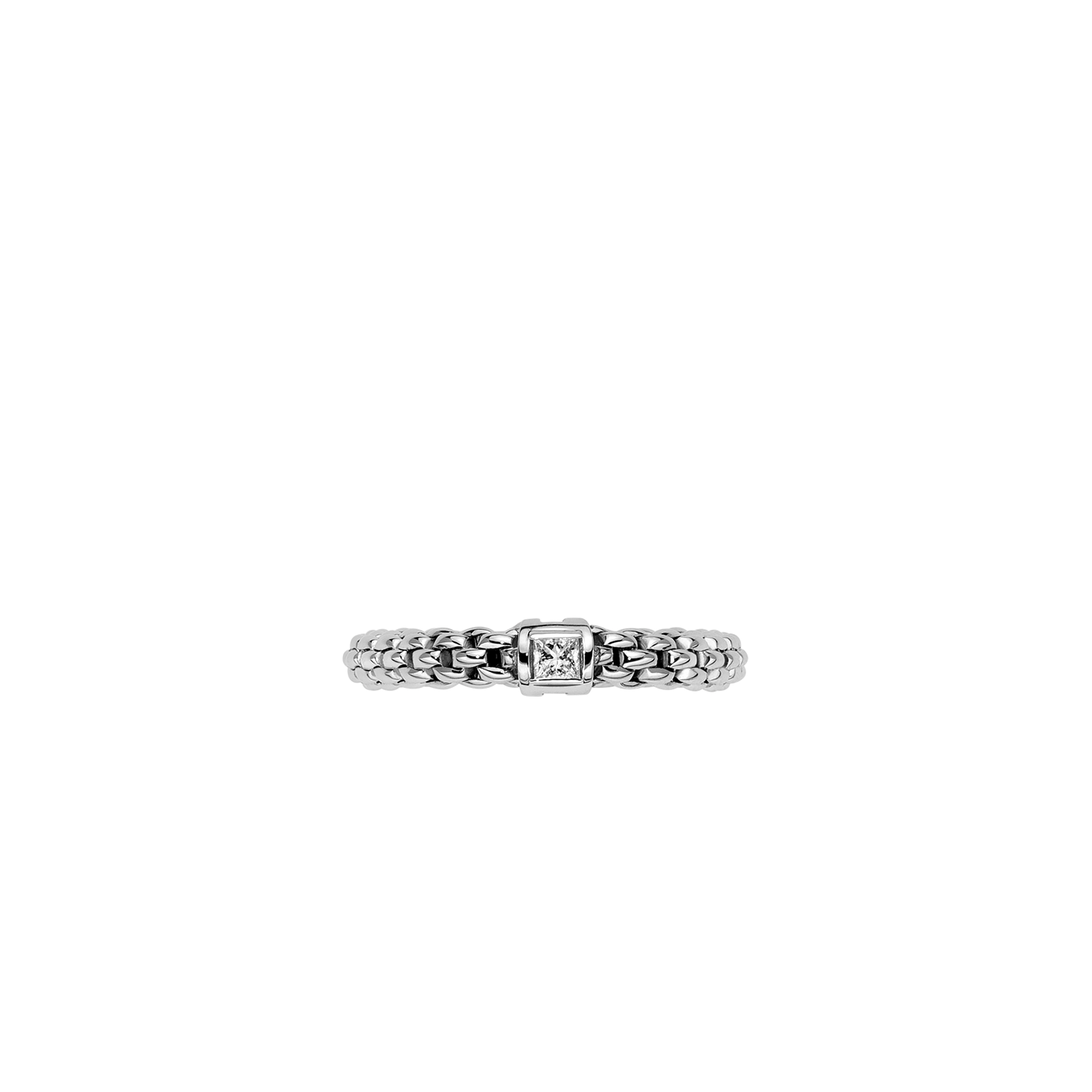Souls 18K White Gold Flex'it Ring With a White Diamond