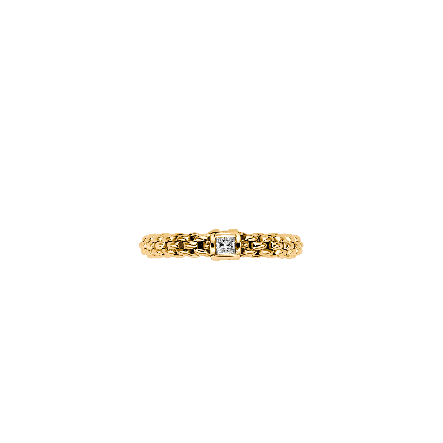 Souls 18K Yellow Gold Flexit Ring With a White Diamond