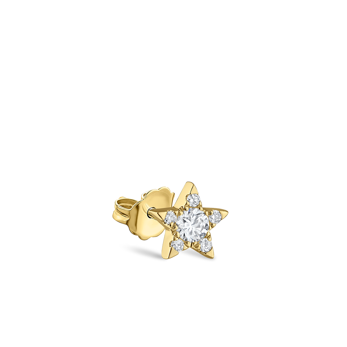 Maria Tash 18K Yellow Gold Diamond Star Stud Earring 5.5mm