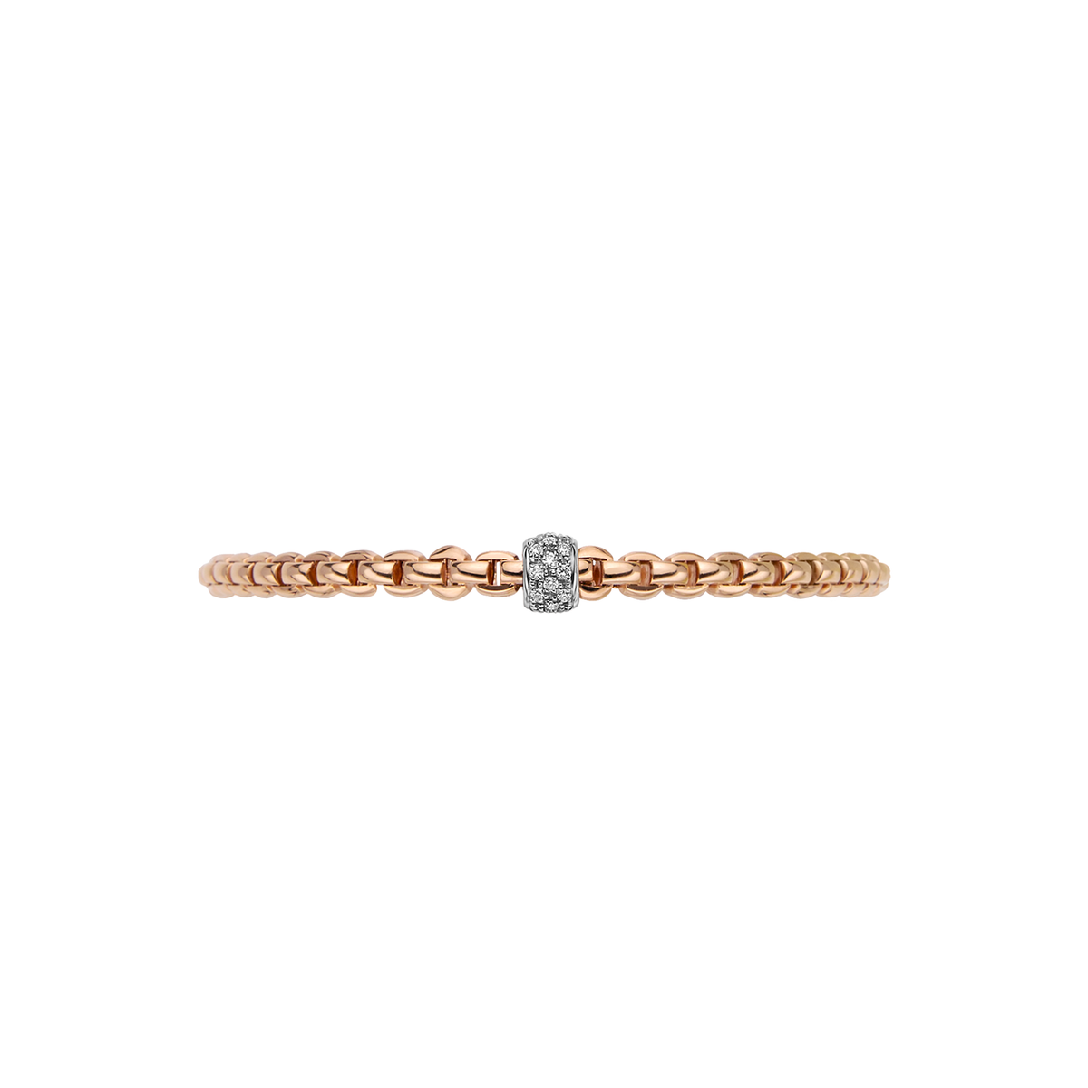 Video Thumbnail: Fope Rose Gold Eka Flexit Bracelet Pave Diamond 0 - Fope 18k Rose Gold Eka Flexit Bracelet Pave Diamond 0.19ctw