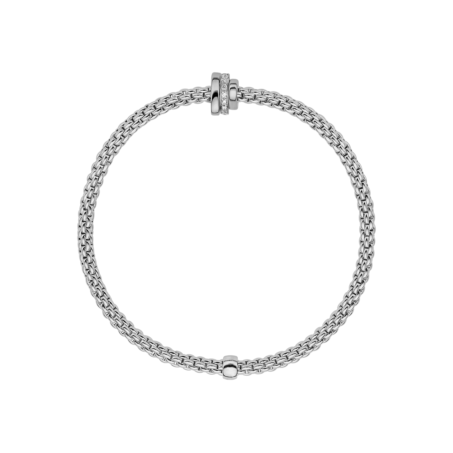 Video Thumbnail: Fope White Gold Flexit Prima Bracelet 0 - Fope 18k White Gold Prima Flexit Bracelet Pavè Diamonds 0.10ctw