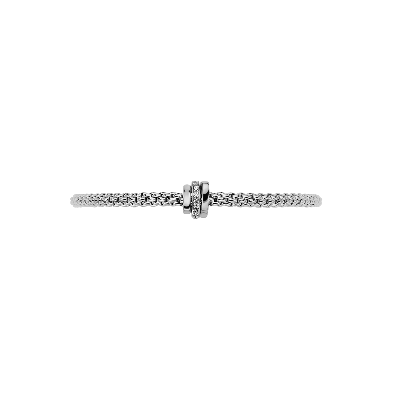 Video Thumbnail: Fope White Gold Flexit Prima Bracelet 0 - Fope 18k White Gold Prima Flexit Bracelet Pavè Diamonds 0.10ctw