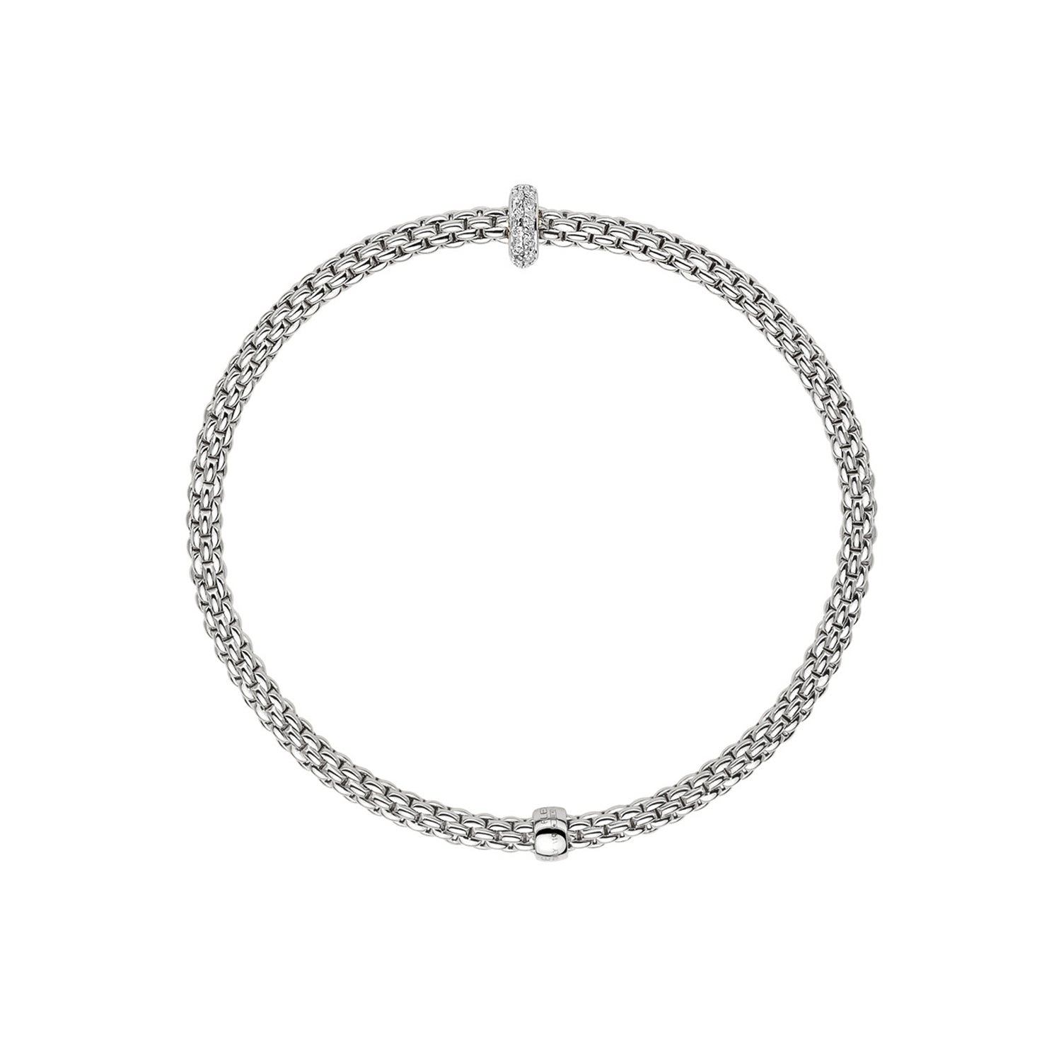 Video Thumbnail: Fope White Gold Prima Flex It Bracelet 0 1130 - Fope 18k White Gold Prima Flex'it Bracelet 0.18ctw
