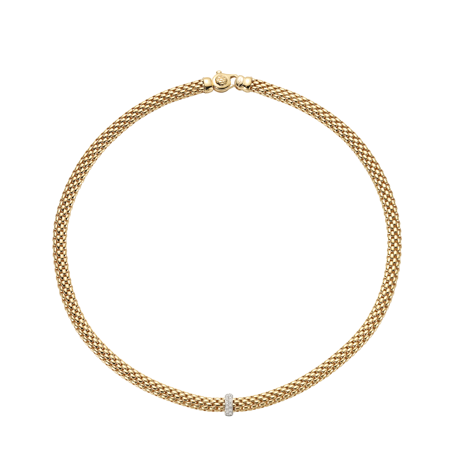 Fope 18K Yellow Gold 43cm Vendome Flexit Necklace 0.10ctw