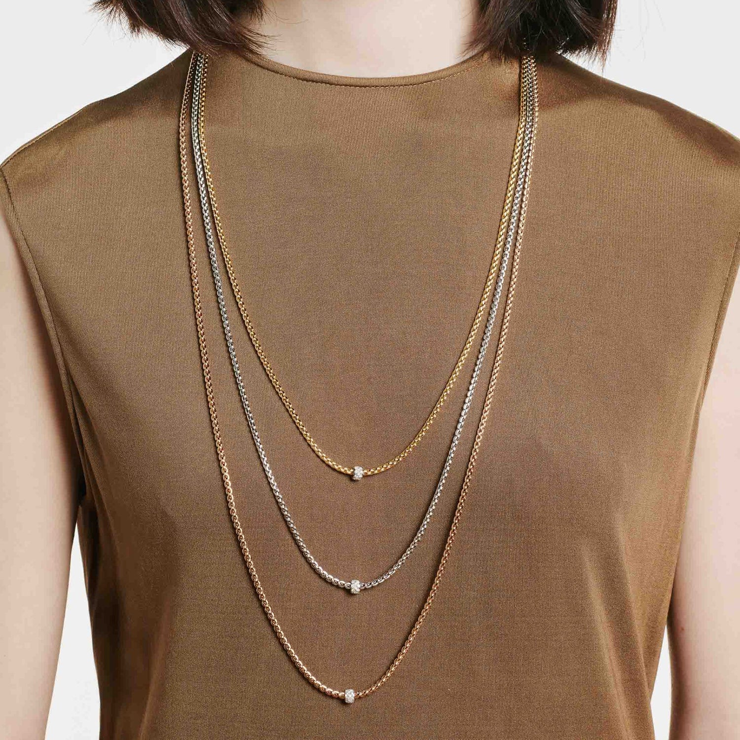Video Thumbnail: Fope Yellow Gold Necklace Pave Diamonds 0 - Fope 18k Yellow Gold 50cm Necklace Pave Diamonds 0.19ctw