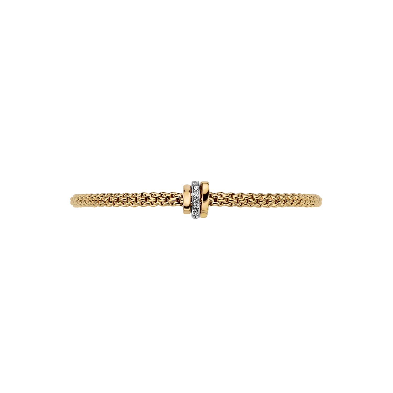 Video Thumbnail: Fope Yellow Gold Prima Flexit Bracelet Pav Diamonds 0 - Fope 18k Yellow Gold Prima Flexit Bracelet Pavè Diamonds 0.10ctw