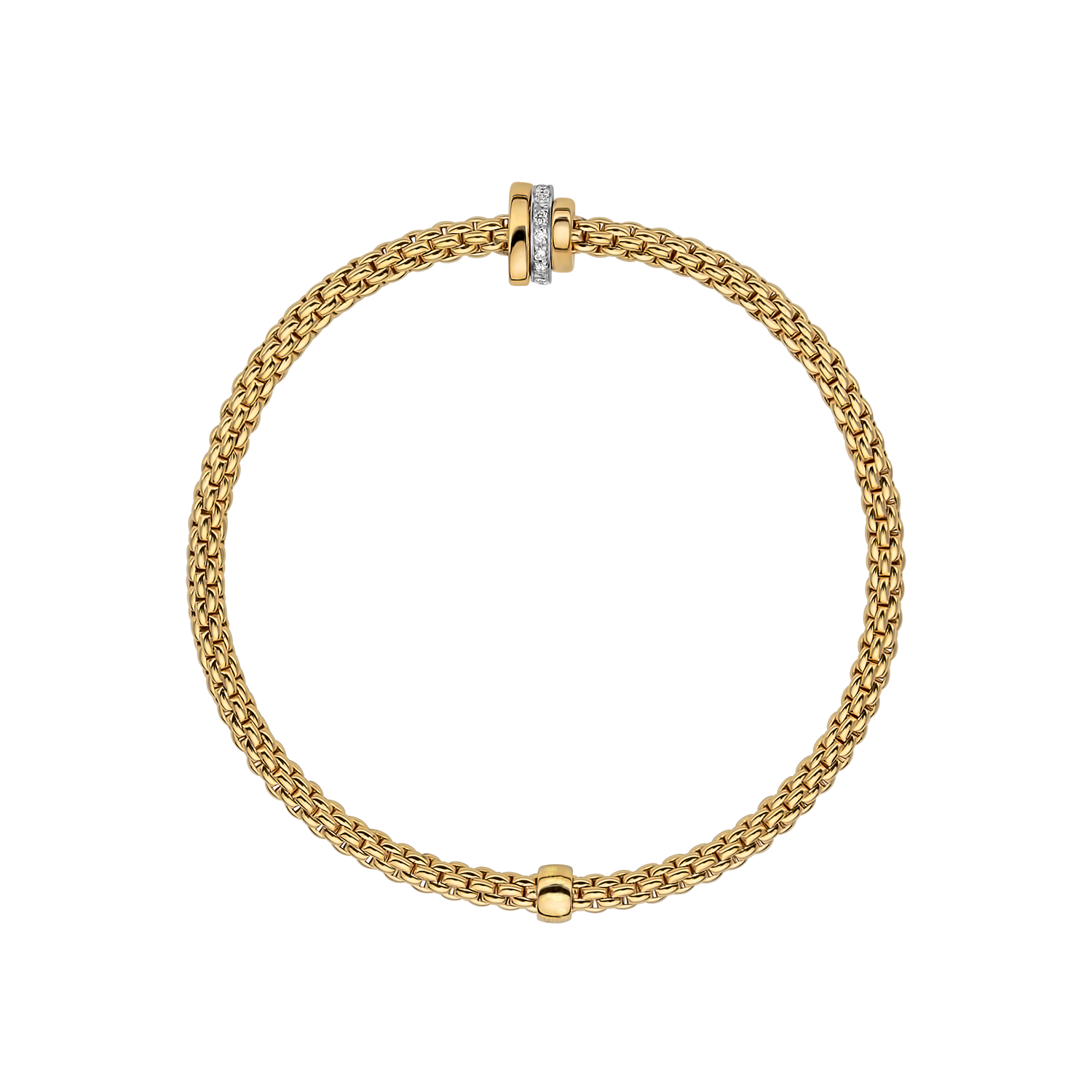 Video Thumbnail: Fope Yellow Gold Prima Flexit Bracelet Pav Diamonds 0 - Fope 18k Yellow Gold Prima Flexit Bracelet Pavè Diamonds 0.10ctw