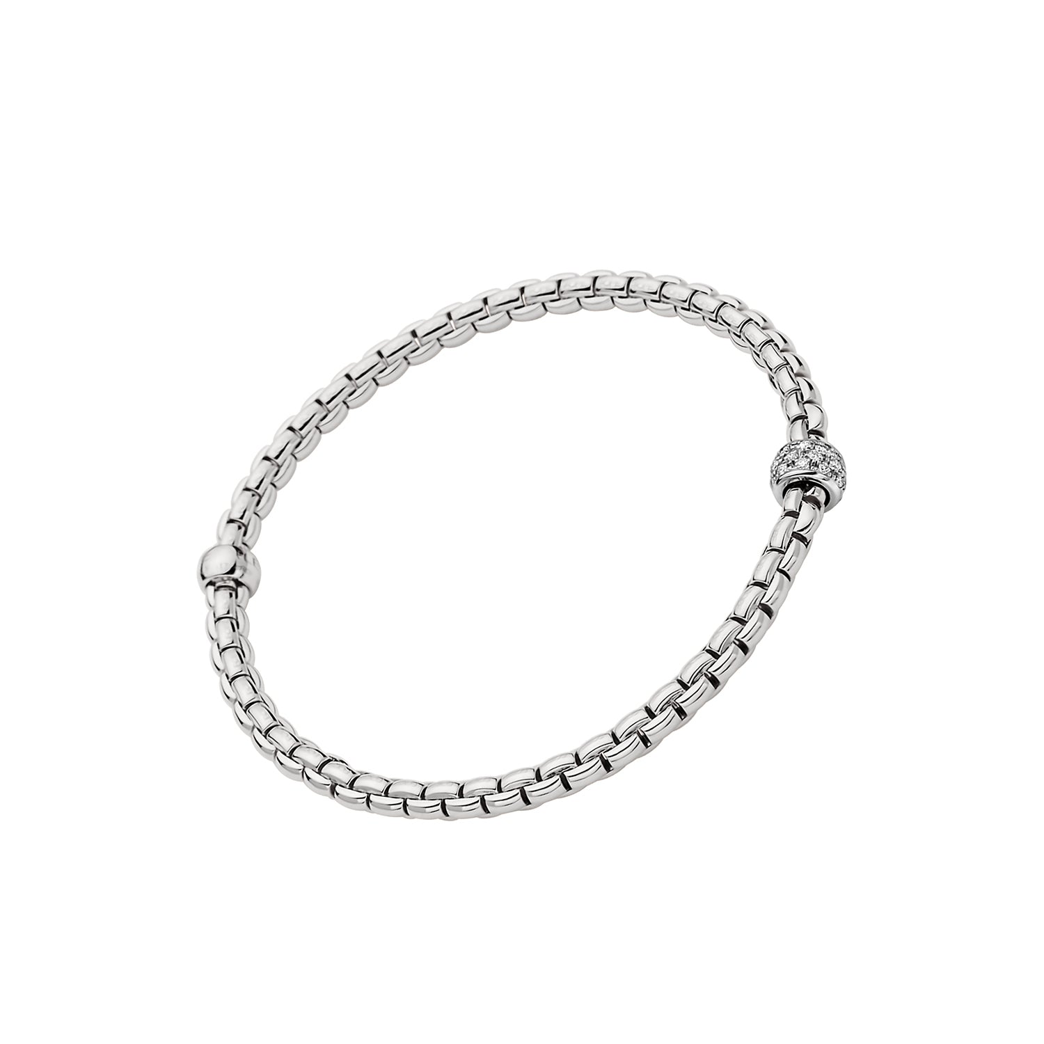 Eka 18K White Gold Diamond Pave Flex'it Bracelet