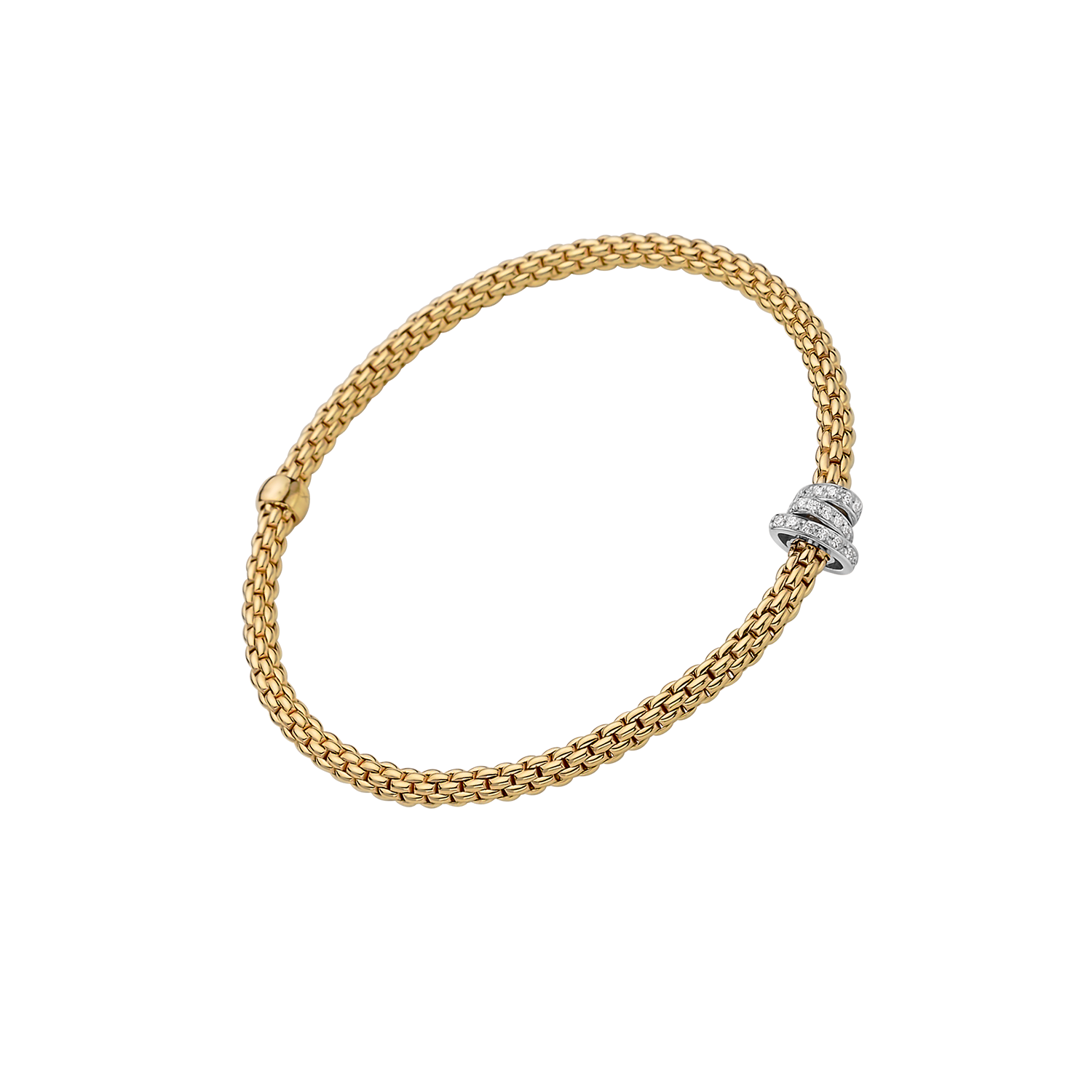 Fope Prima 18K Yellow Gold Flex'it Bracelet 0.31ctw